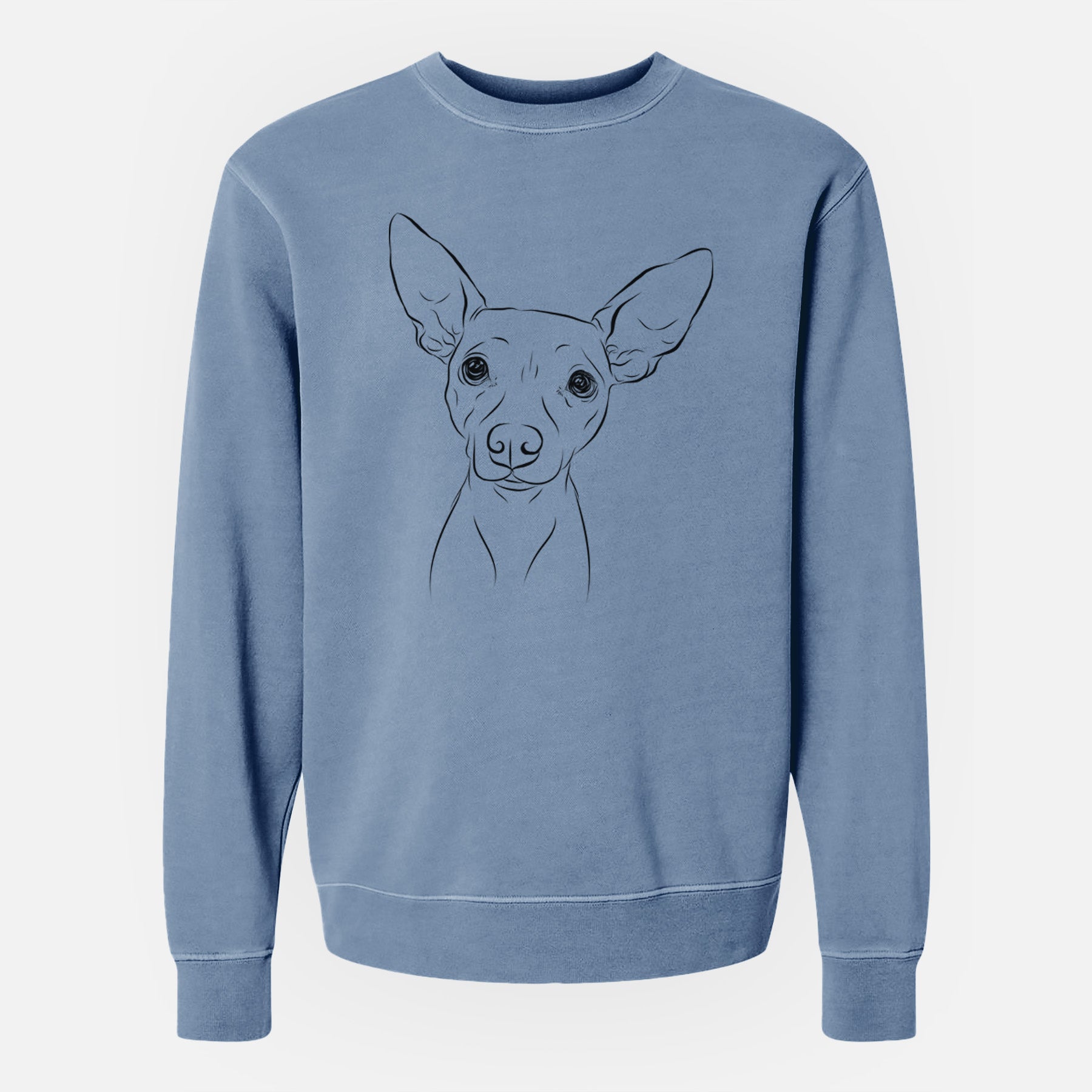 Bare Desi the American Hairless Terrier - Unisex Pigment Dyed Crew Sweatshirt