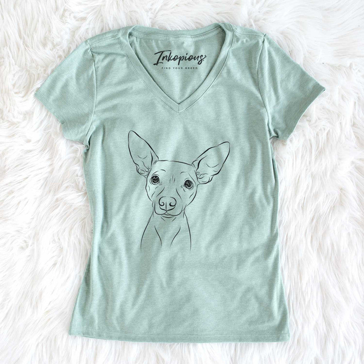 Bare Desi the American Hairless Terrier - Women&#39;s V-neck Shirt