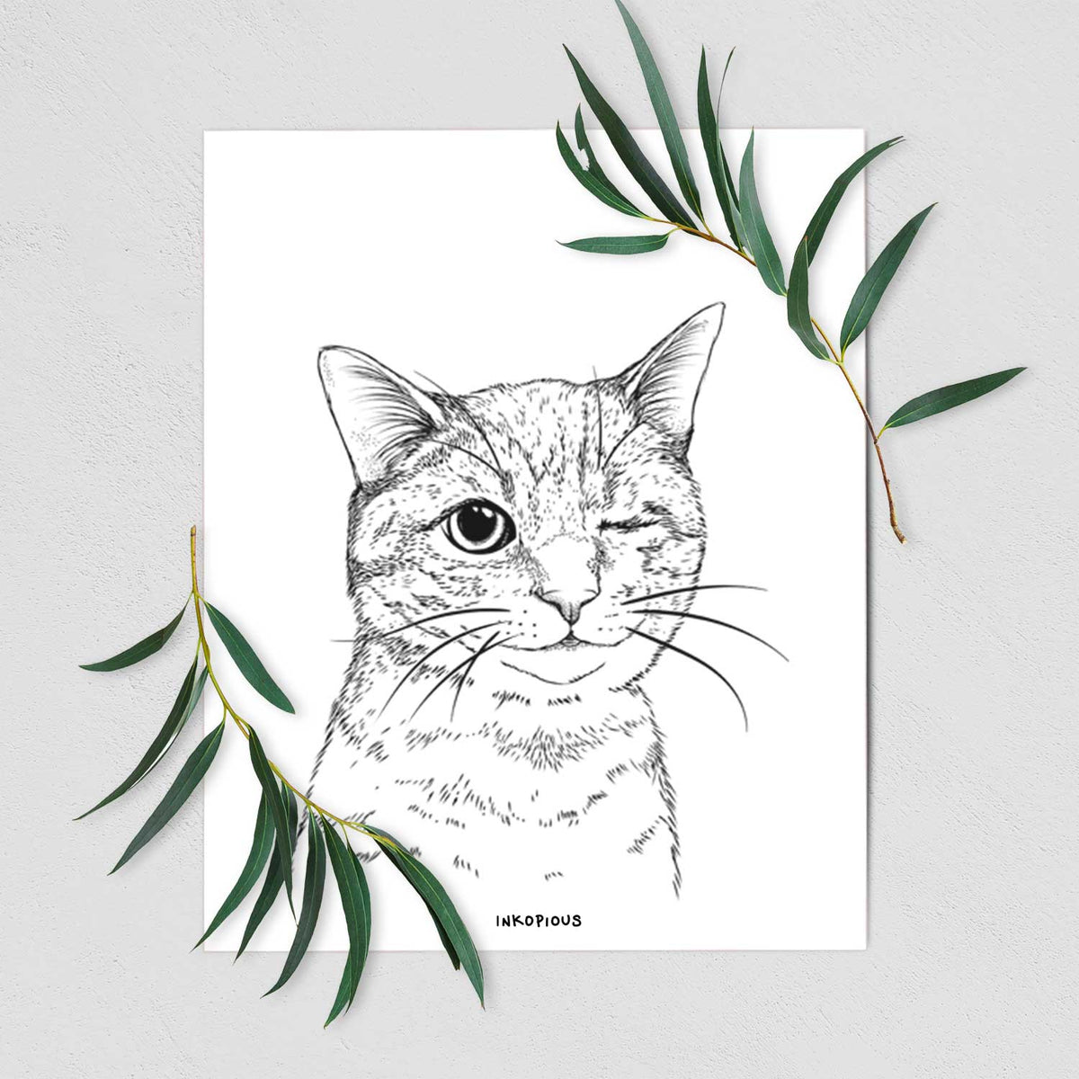 Dexter the Domestic Shorthair Cat Art Print