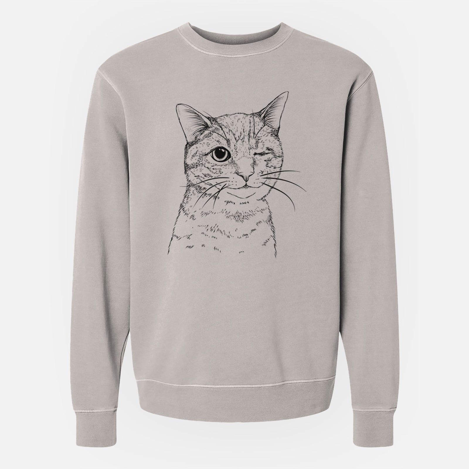Bare Dexter the Domestic Shorthair - Unisex Pigment Dyed Crew Sweatshirt