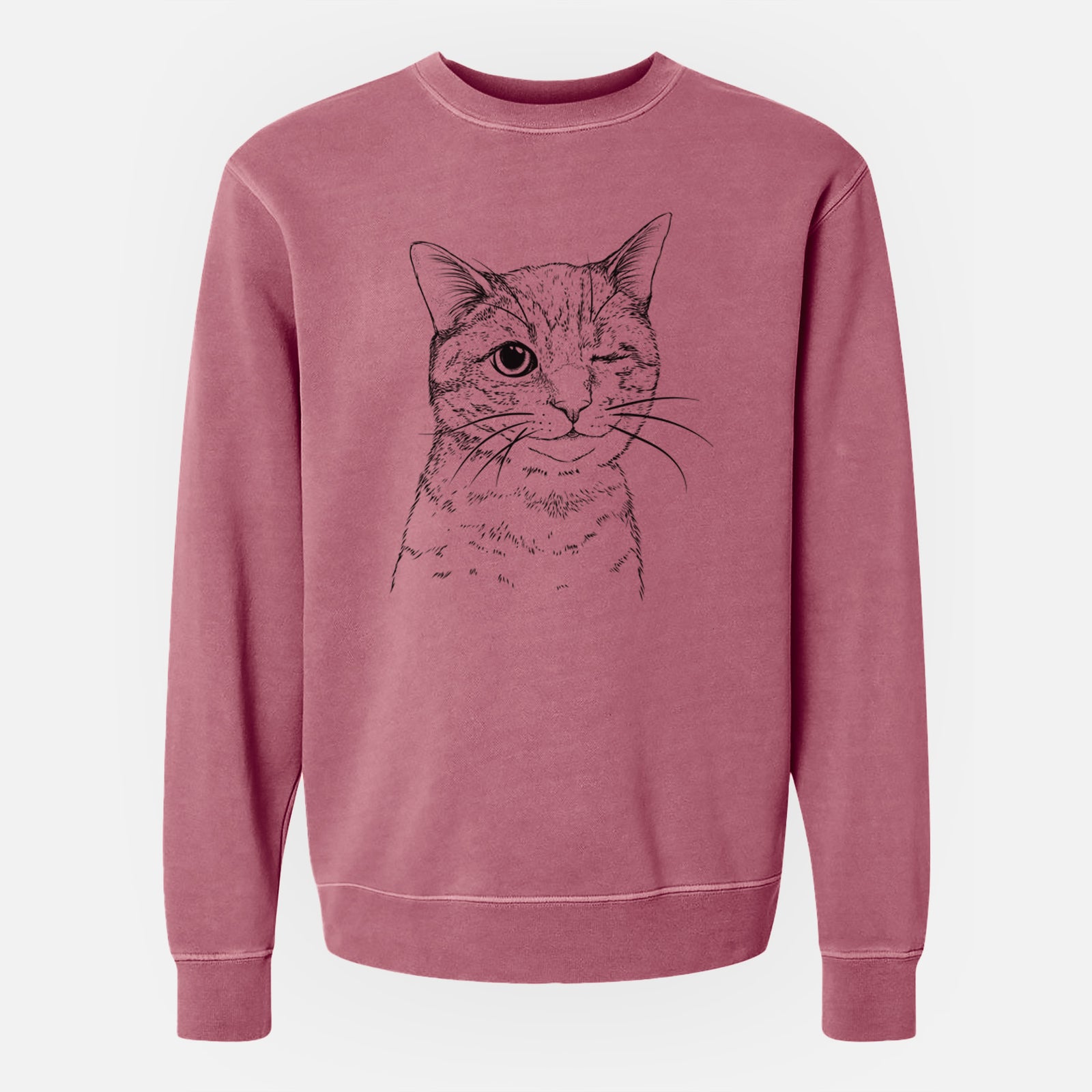 Bare Dexter the Domestic Shorthair - Unisex Pigment Dyed Crew Sweatshirt