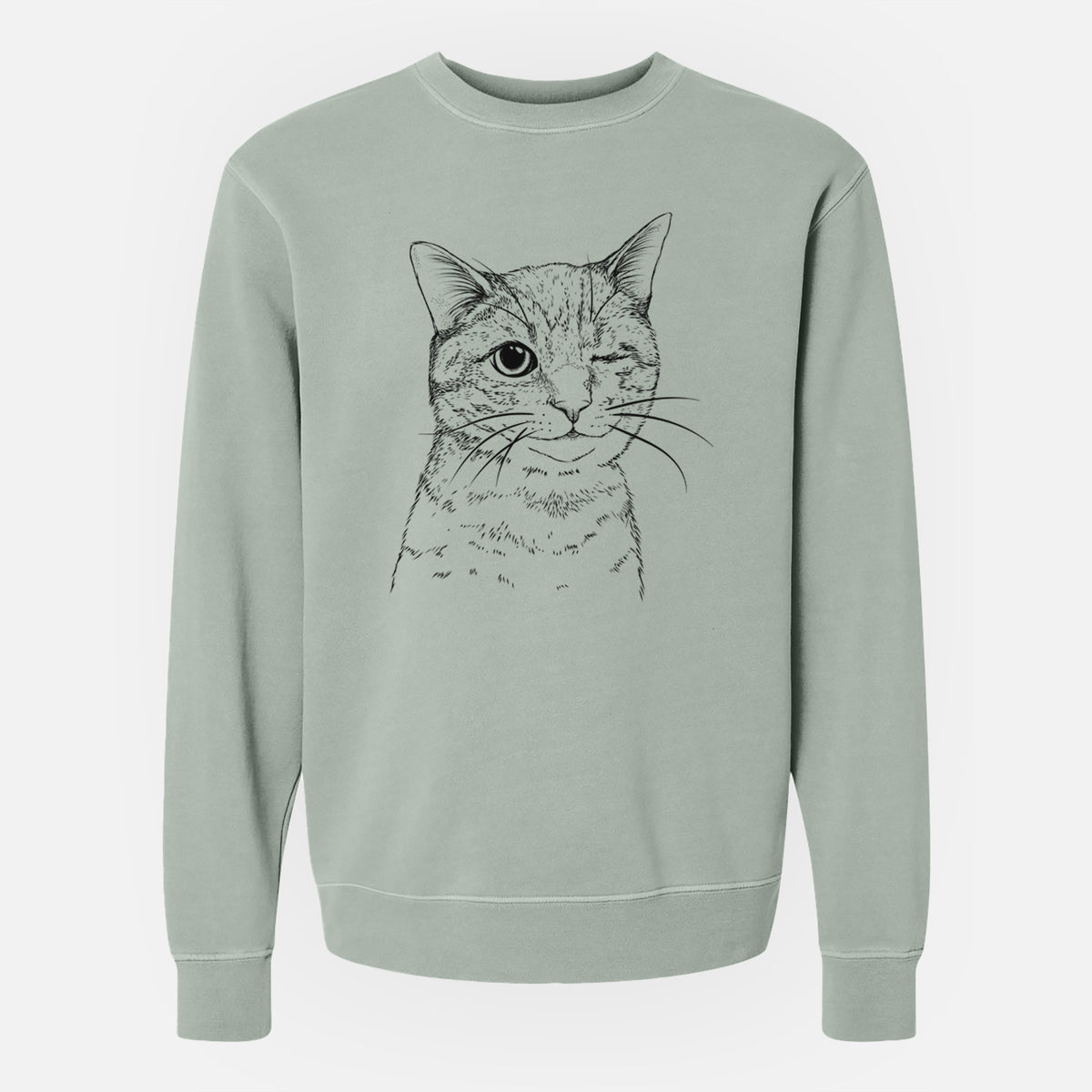 Bare Dexter the Domestic Shorthair - Unisex Pigment Dyed Crew Sweatshirt