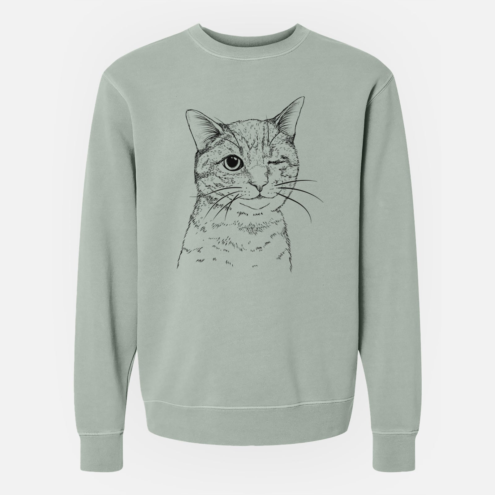 Bare Dexter the Domestic Shorthair - Unisex Pigment Dyed Crew Sweatshirt