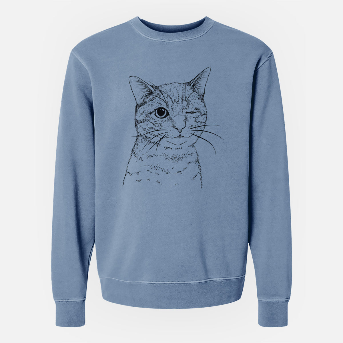 Bare Dexter the Domestic Shorthair - Unisex Pigment Dyed Crew Sweatshirt
