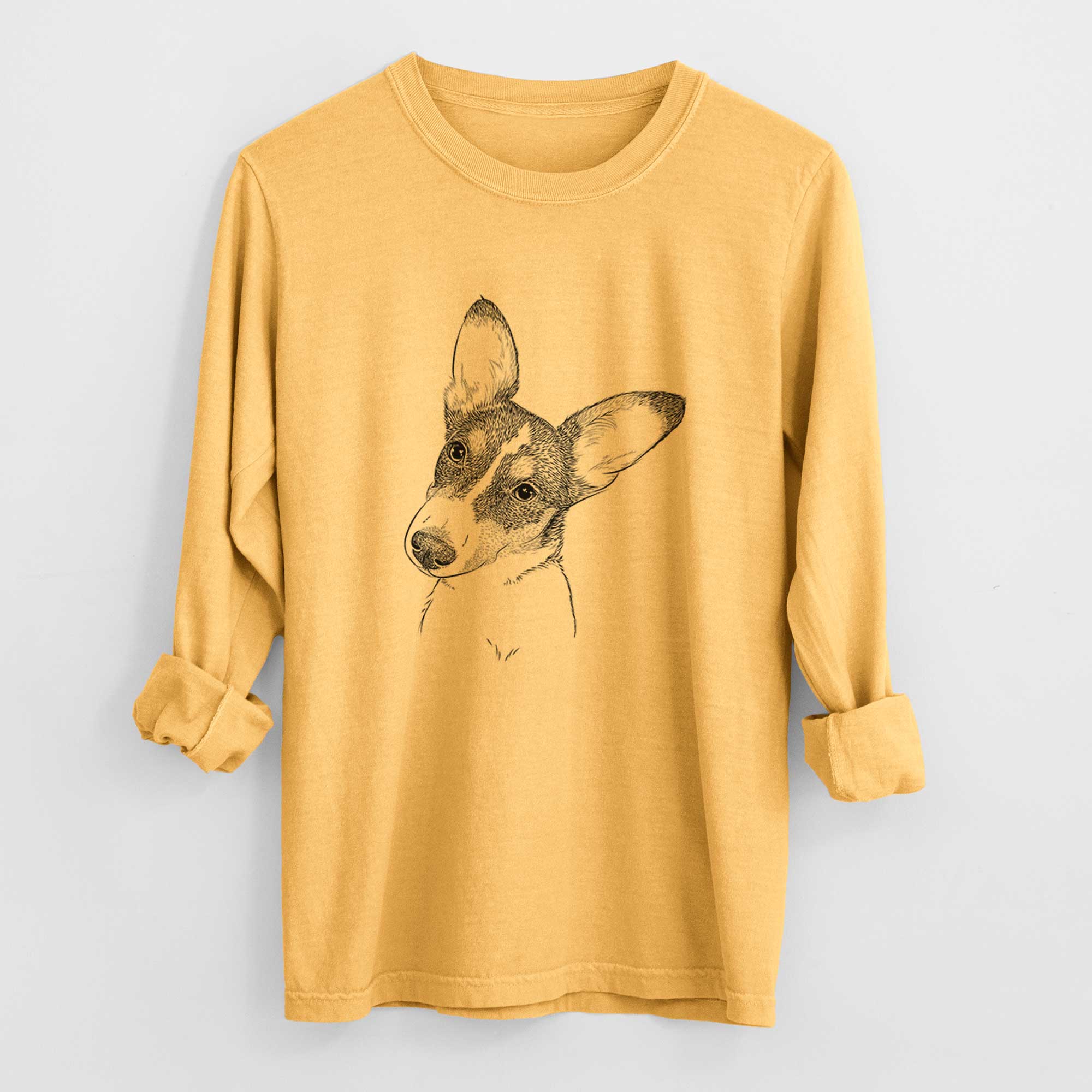Bare Dexter the Corgi - Heavyweight 100% Cotton Long Sleeve