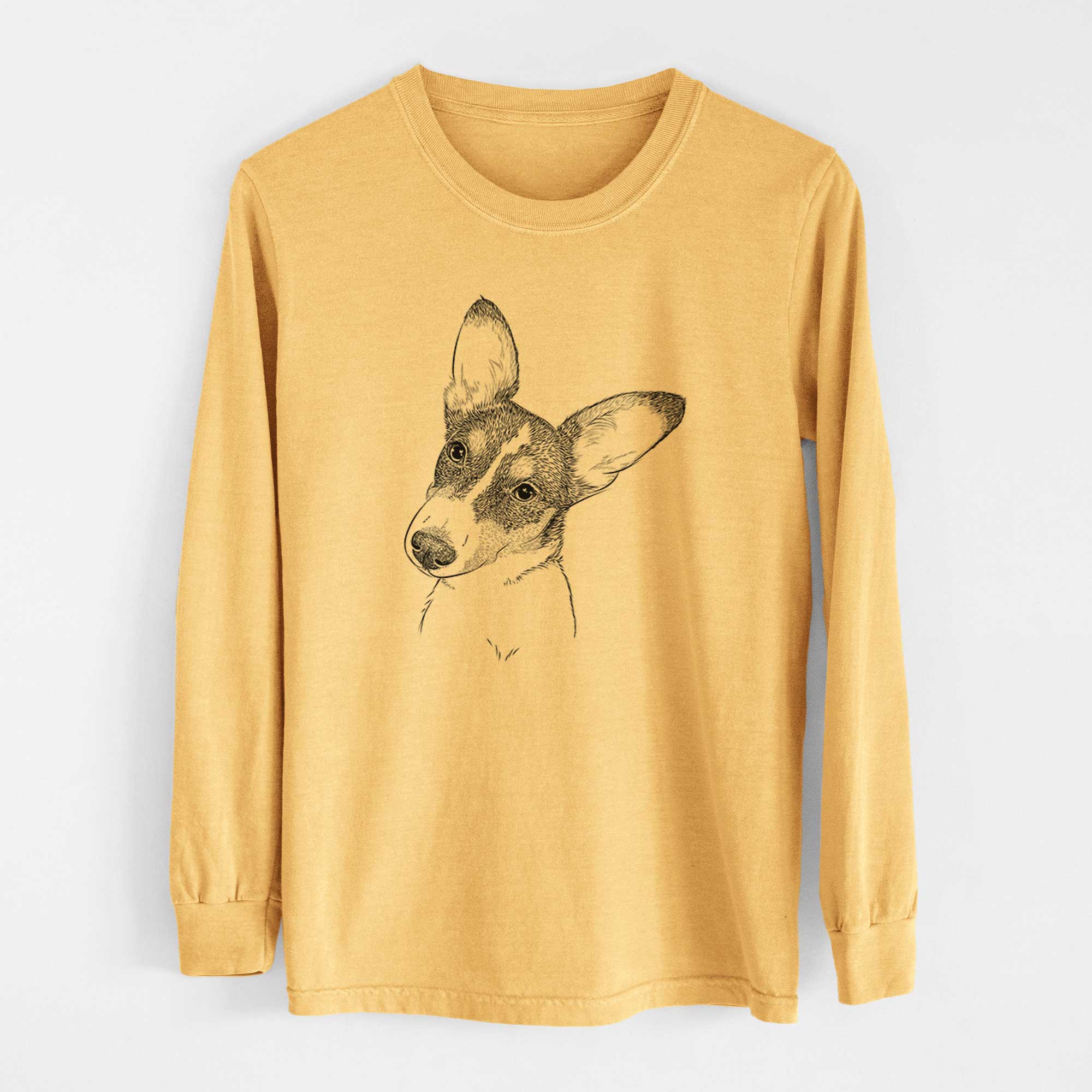 Bare Dexter the Corgi - Heavyweight 100% Cotton Long Sleeve