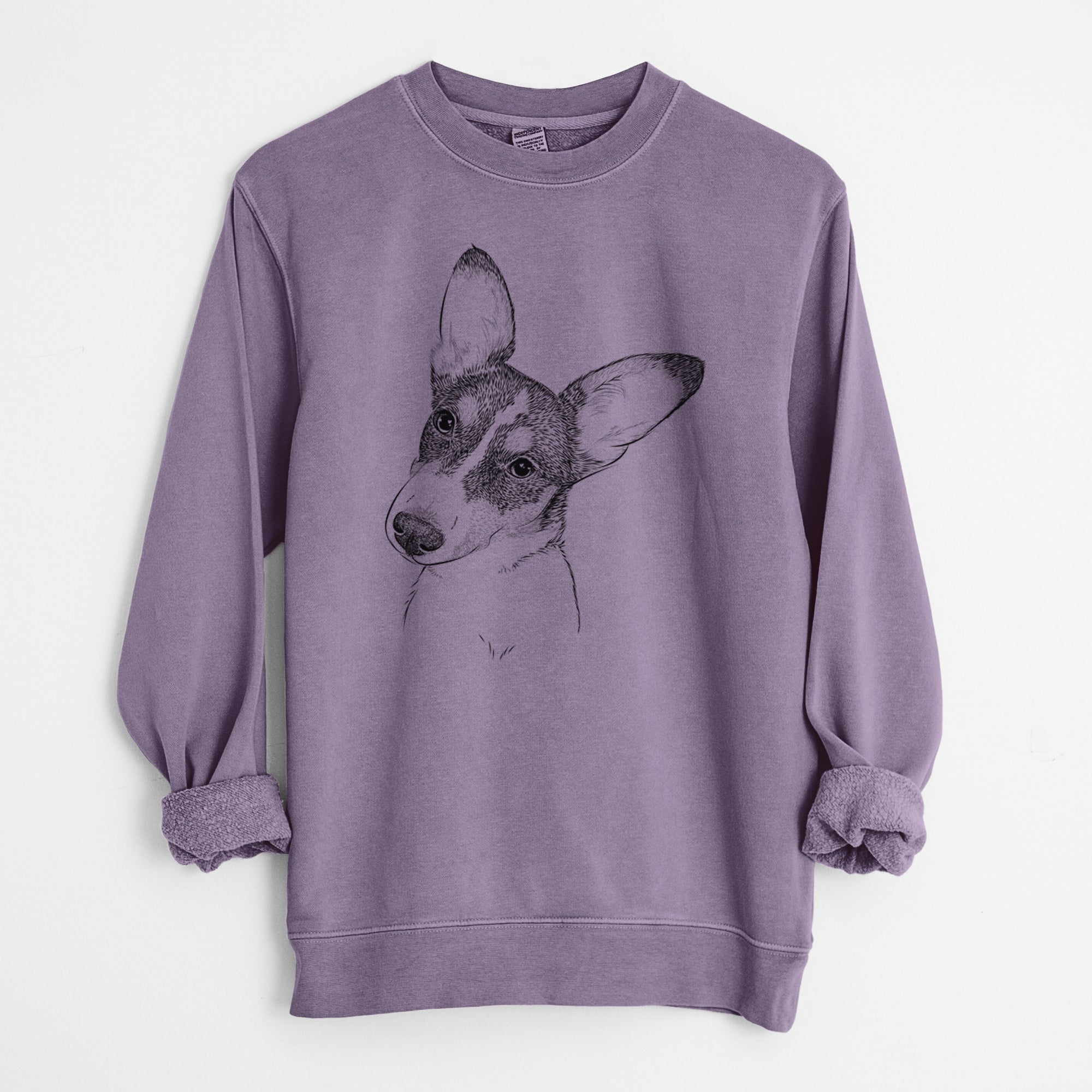 Bare Dexter the Corgi - Unisex Pigment Dyed Crew Sweatshirt