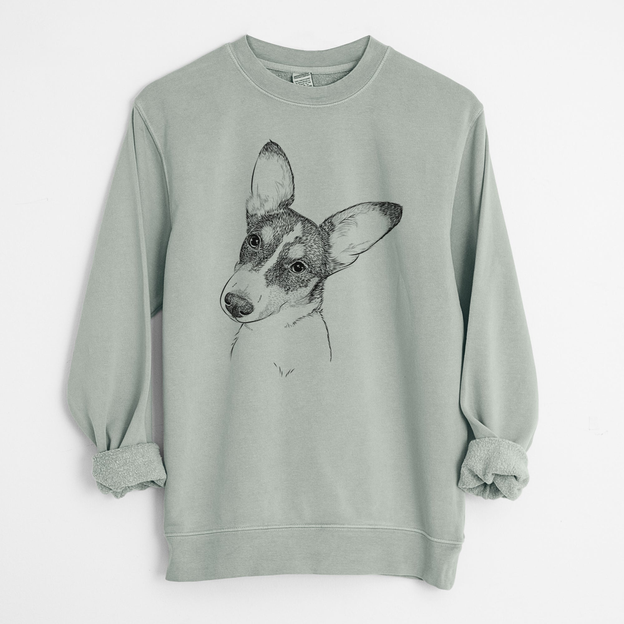 Bare Dexter the Corgi - Unisex Pigment Dyed Crew Sweatshirt