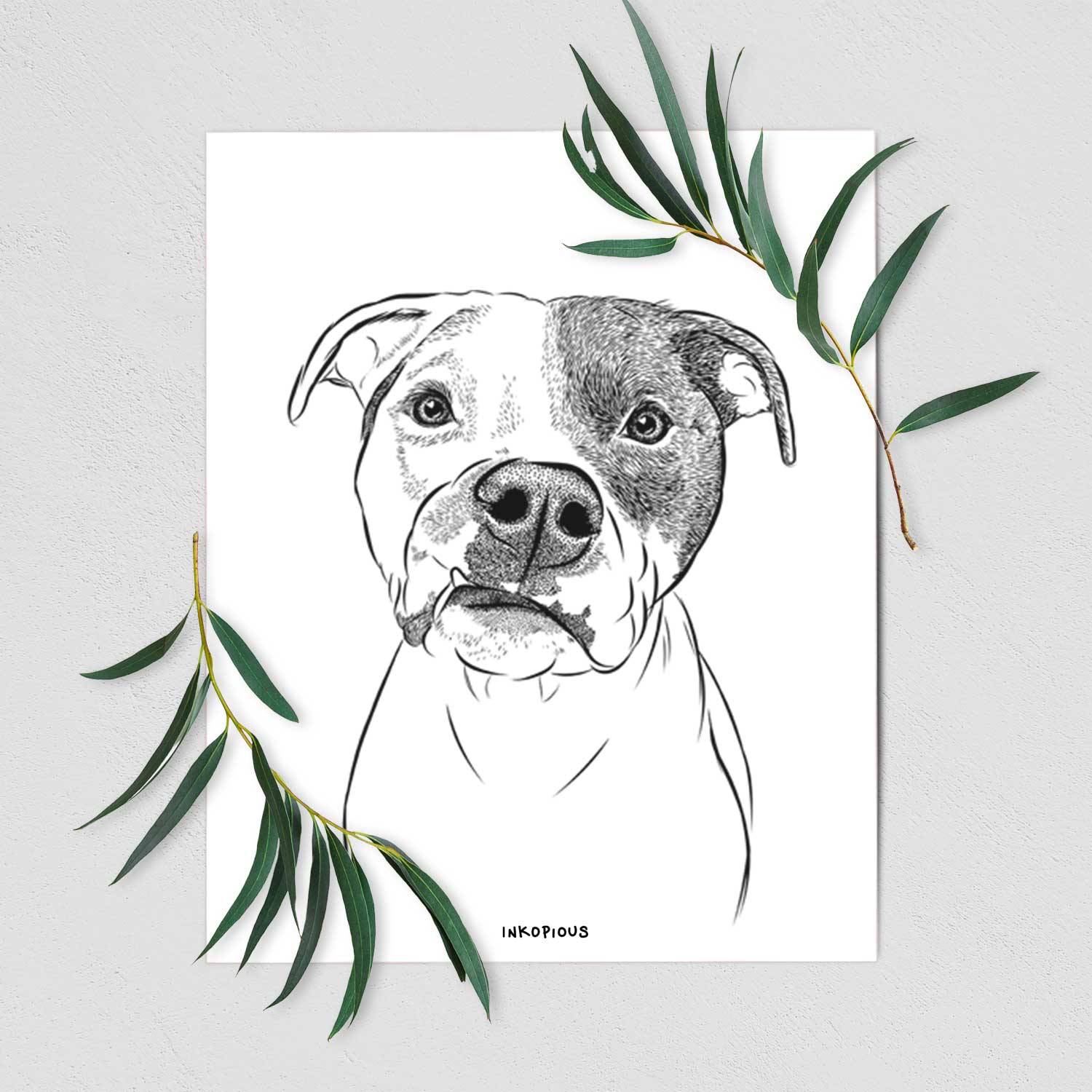 Dexter the Pitbull Art Print