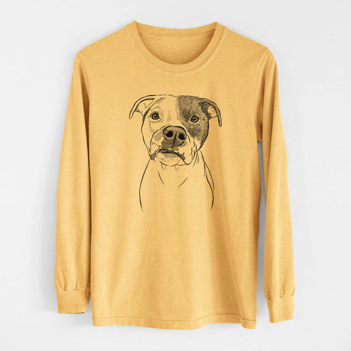Bare Dexter the Pitbull - Heavyweight 100% Cotton Long Sleeve