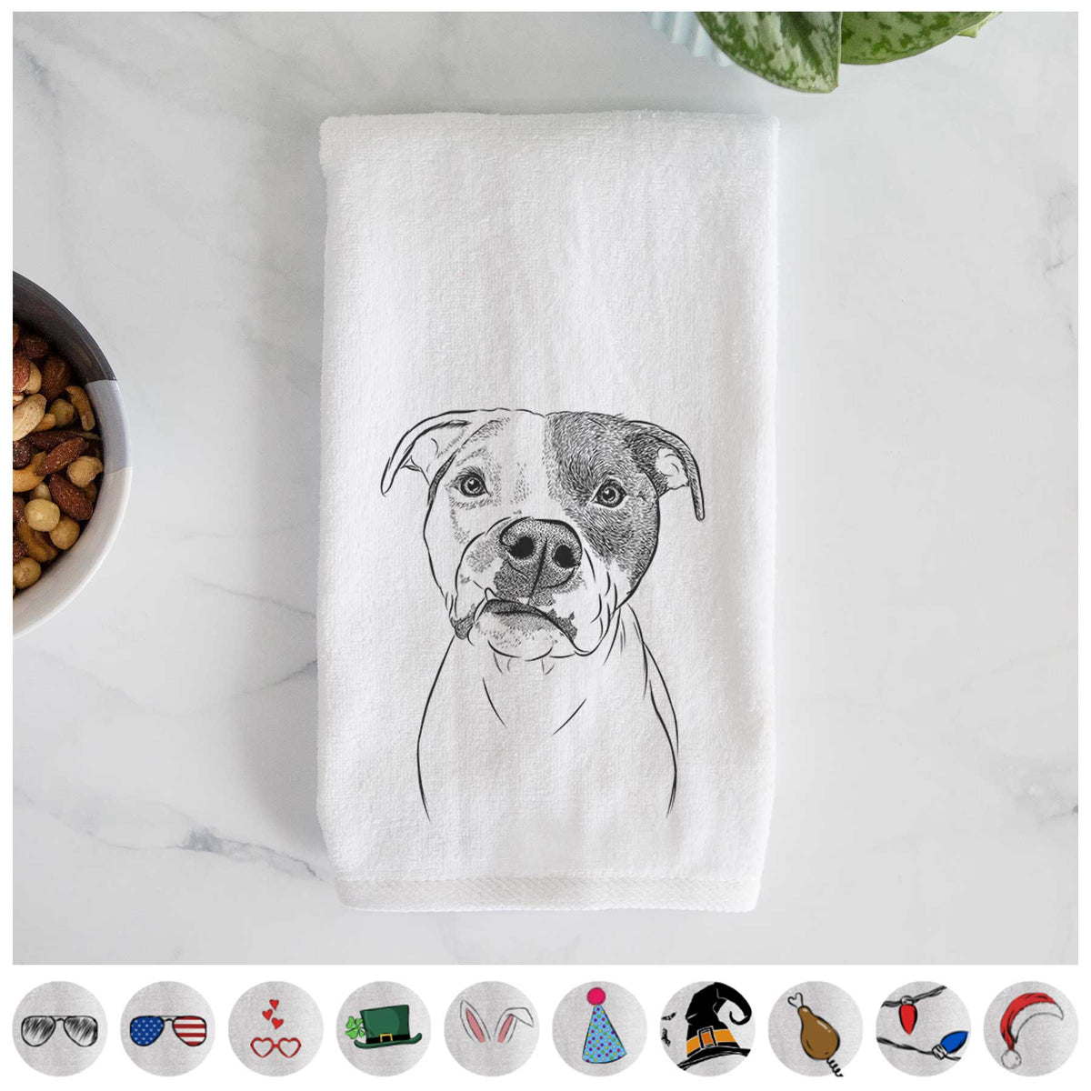 Dexter the Pitbull Decorative Hand Towel