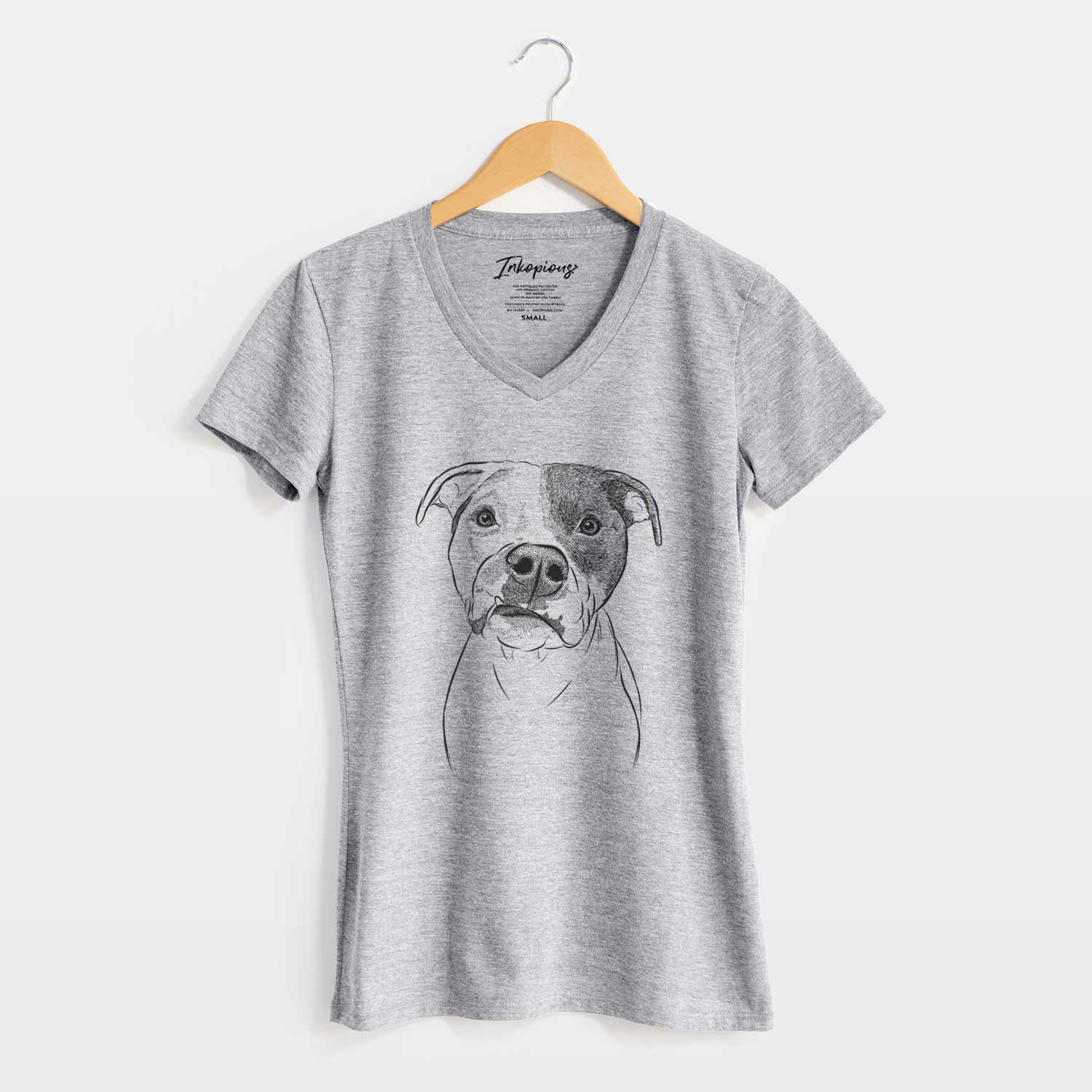 Bare Dexter the Pitbull - Women's V-neck Shirt