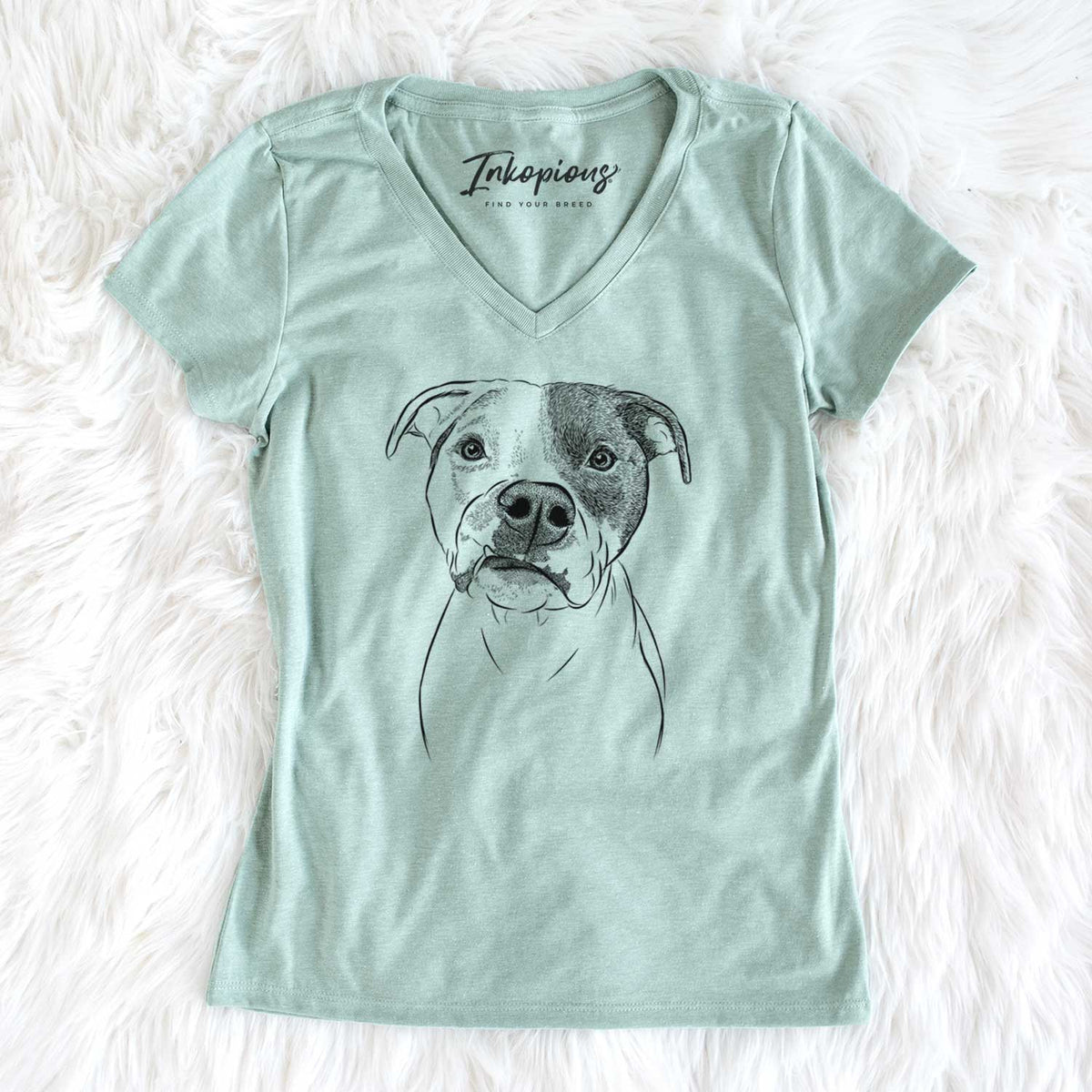 Bare Dexter the Pitbull - Women&#39;s V-neck Shirt