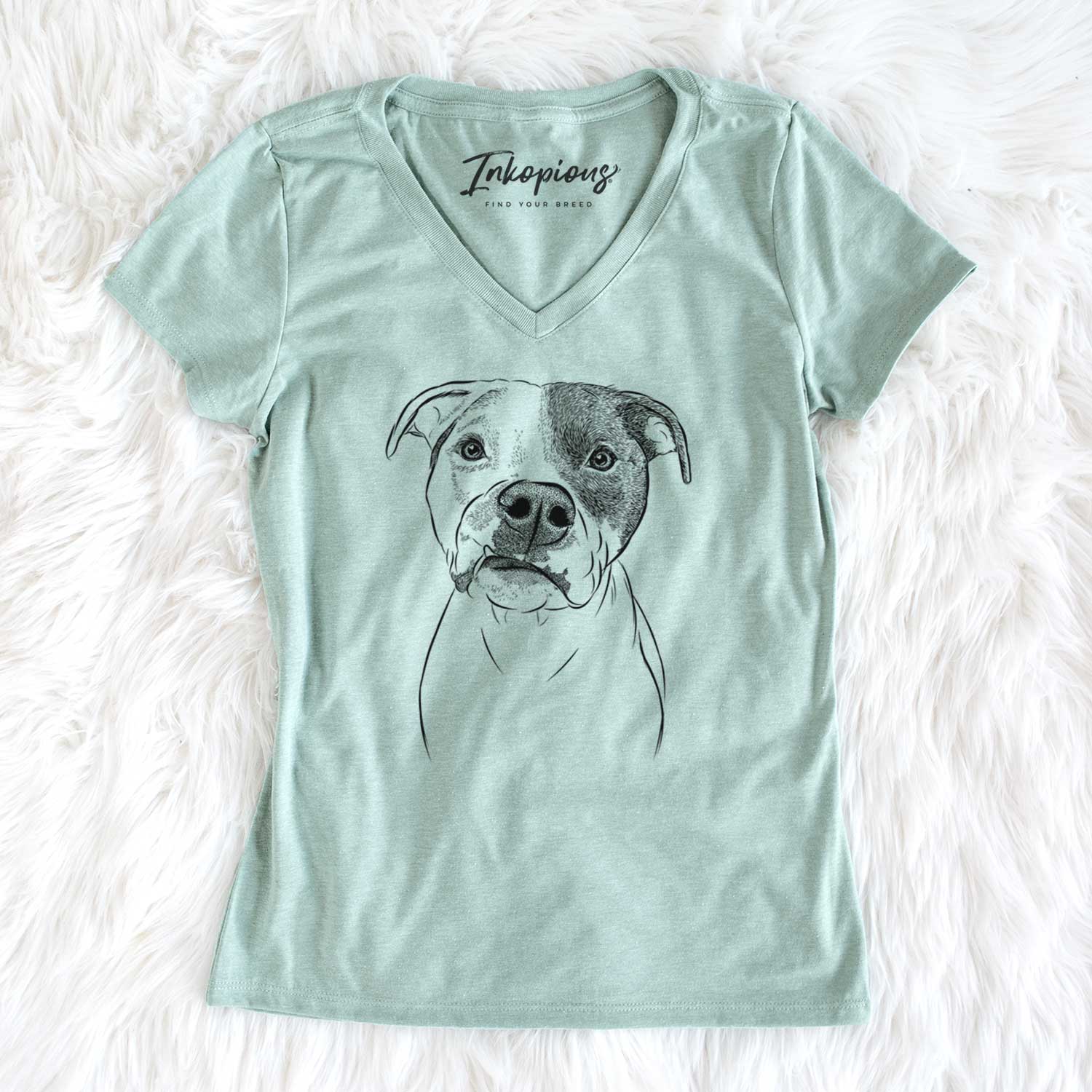 Bare Dexter the Pitbull - Women's V-neck Shirt