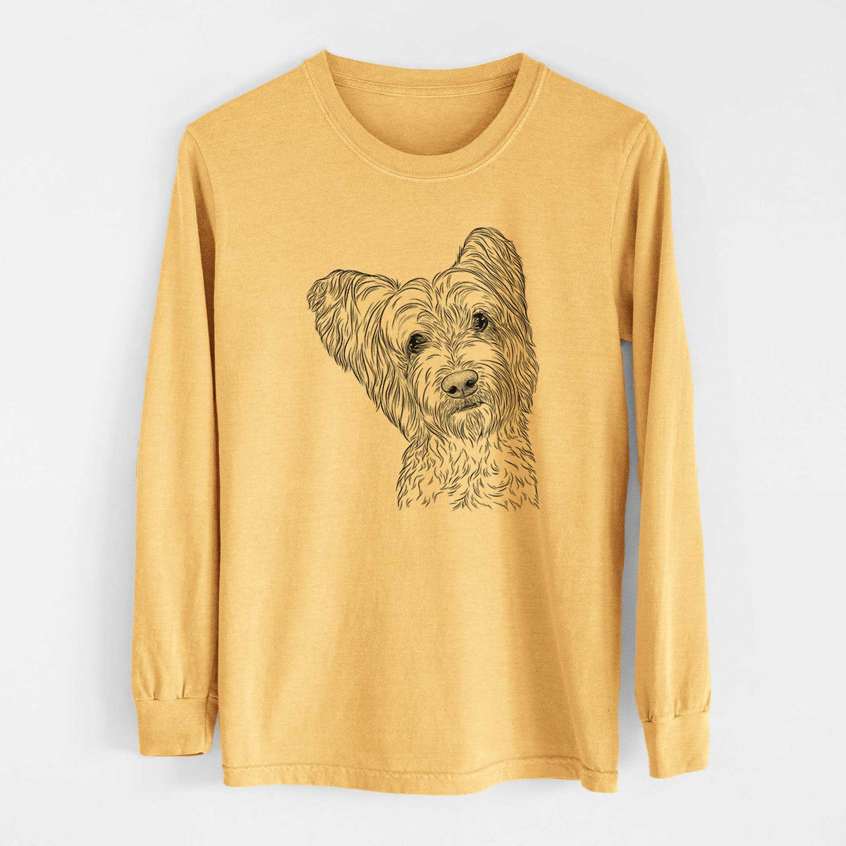 Bare Dexter the Terrier Mix - Heavyweight 100% Cotton Long Sleeve