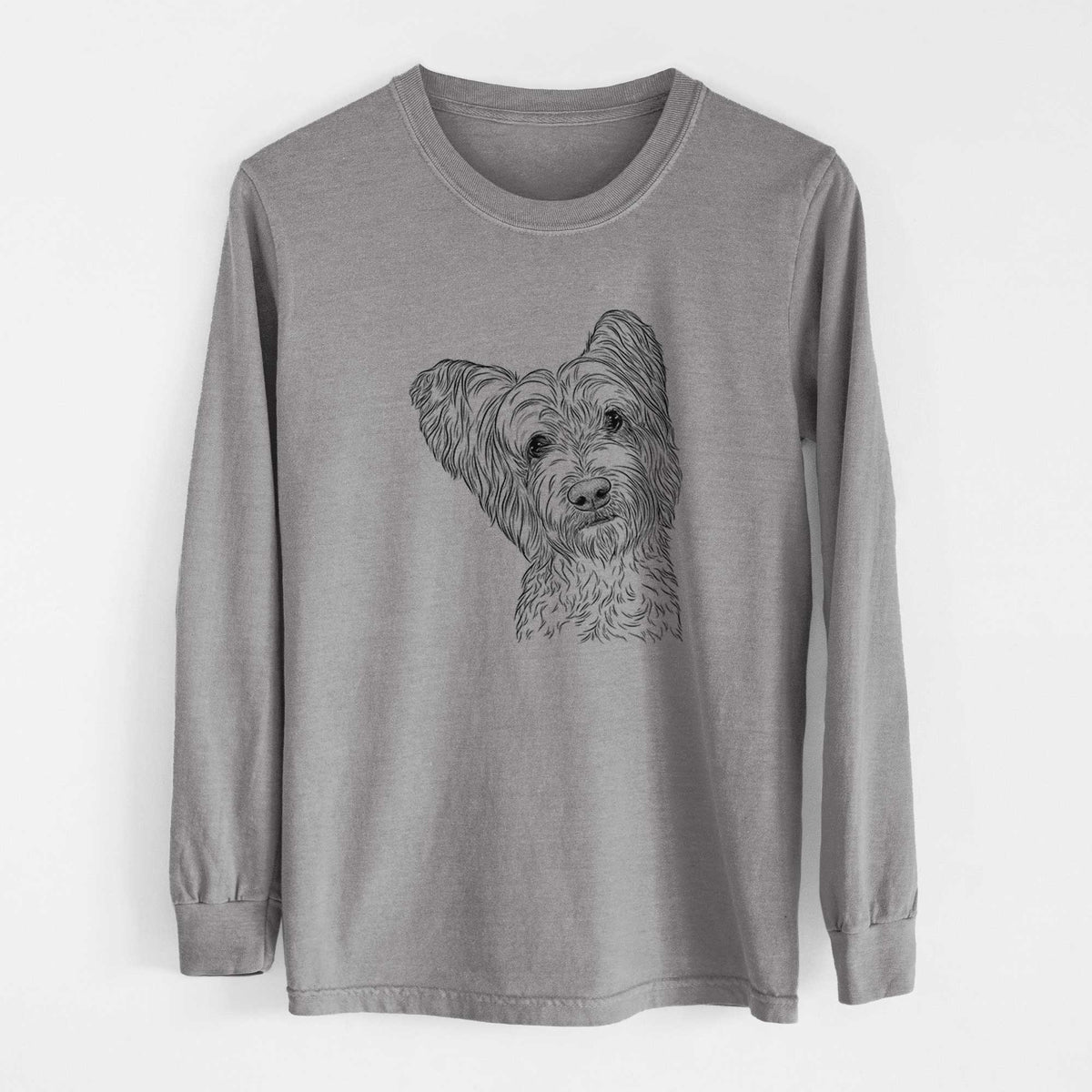 Bare Dexter the Terrier Mix - Heavyweight 100% Cotton Long Sleeve