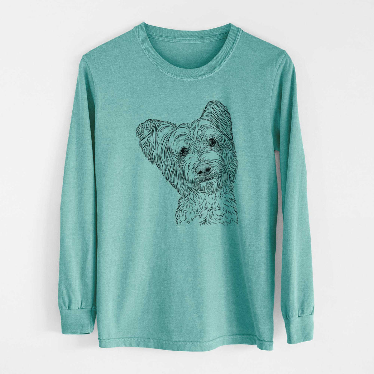 Bare Dexter the Terrier Mix - Heavyweight 100% Cotton Long Sleeve