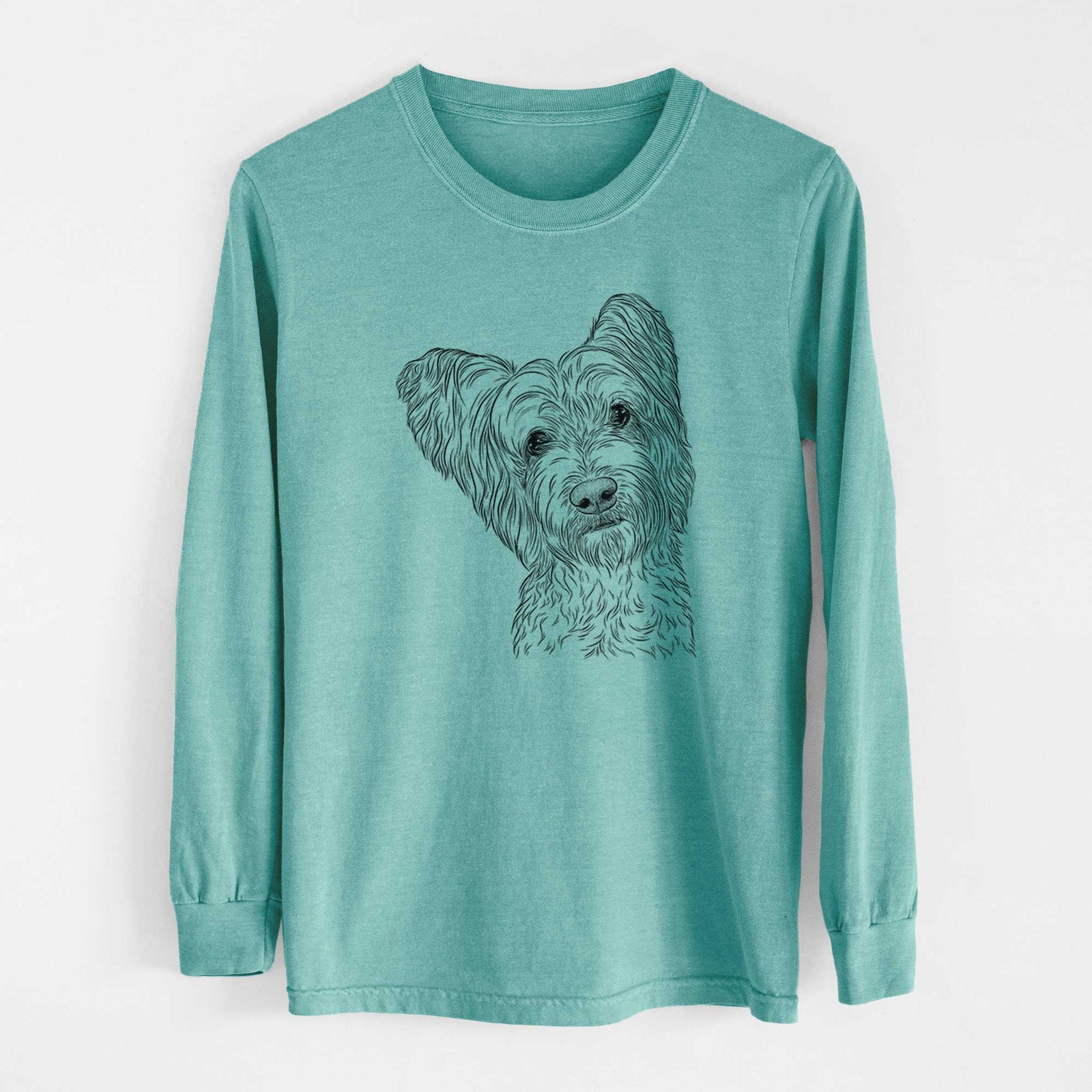 Bare Dexter the Terrier Mix - Heavyweight 100% Cotton Long Sleeve