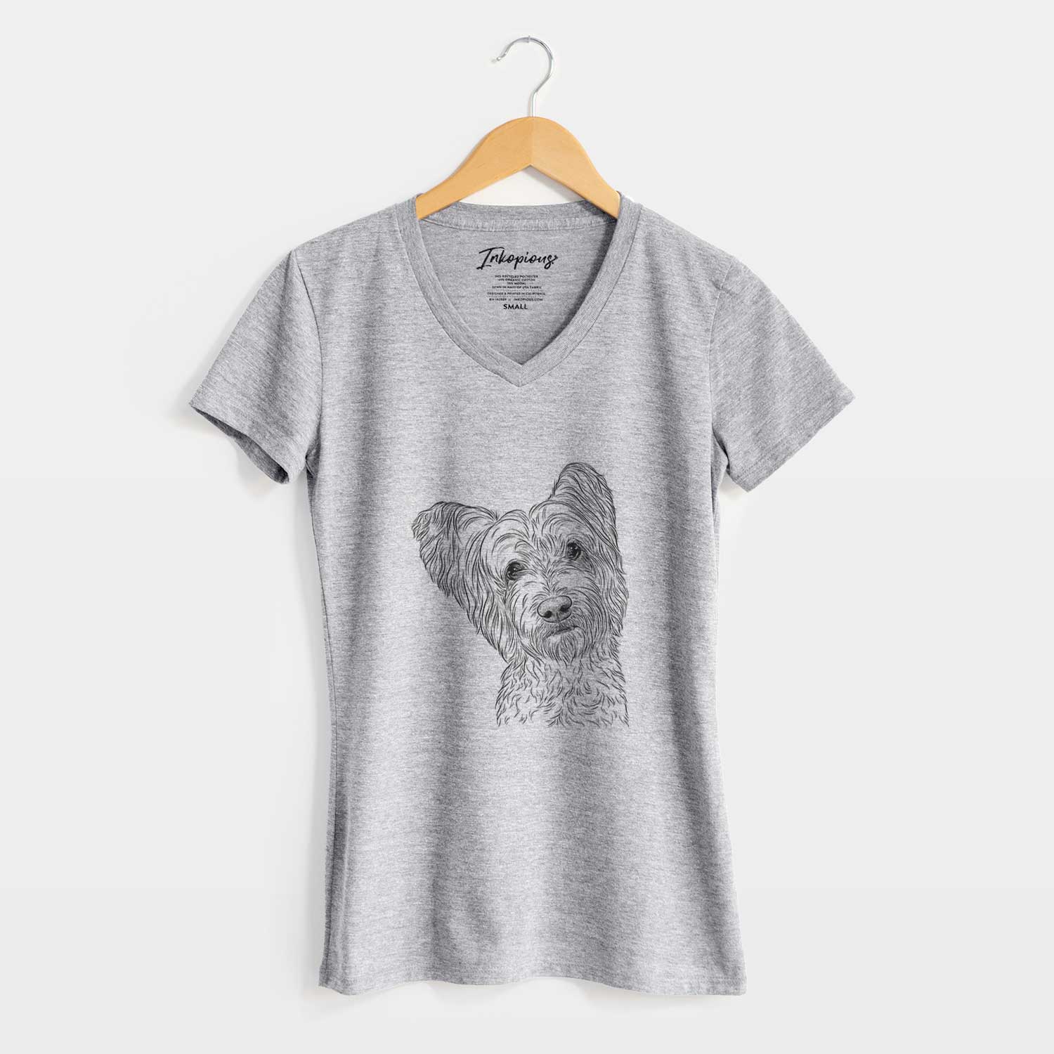 Bare Dexter the Terrier Mix - Women's V-neck Shirt