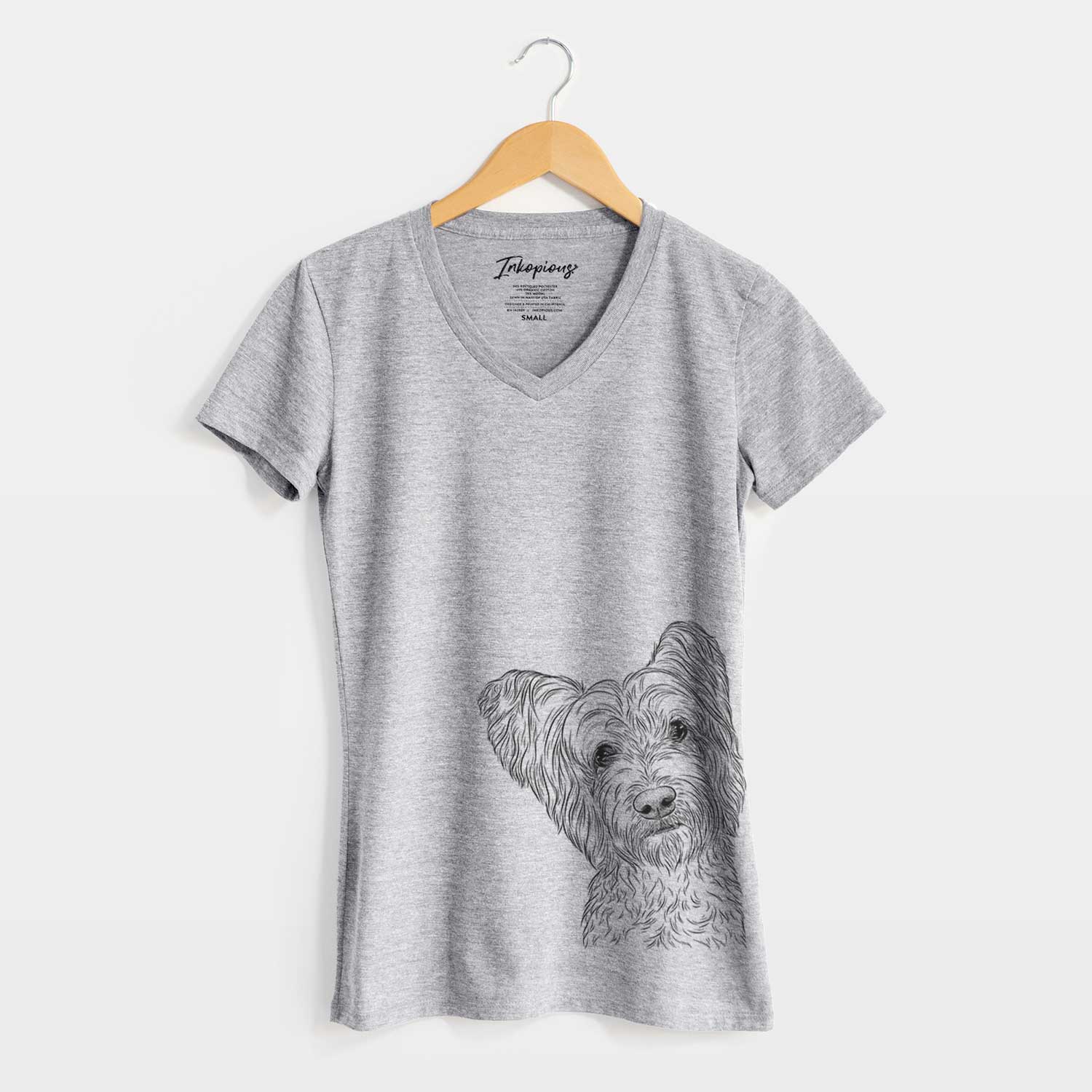 Bare Dexter the Terrier Mix - Women's V-neck Shirt