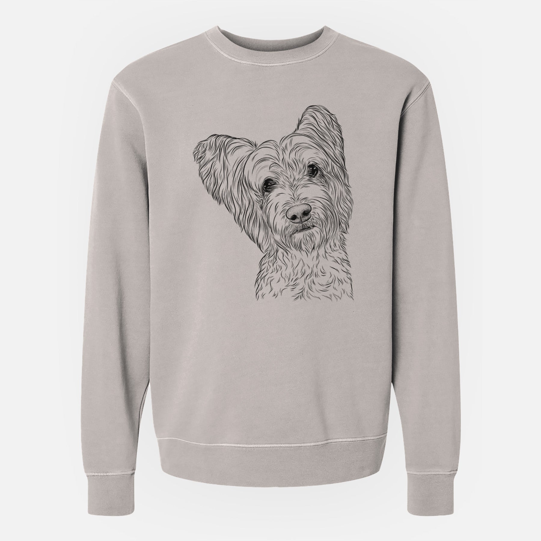 Bare Dexter the Terrier Mix - Unisex Pigment Dyed Crew Sweatshirt