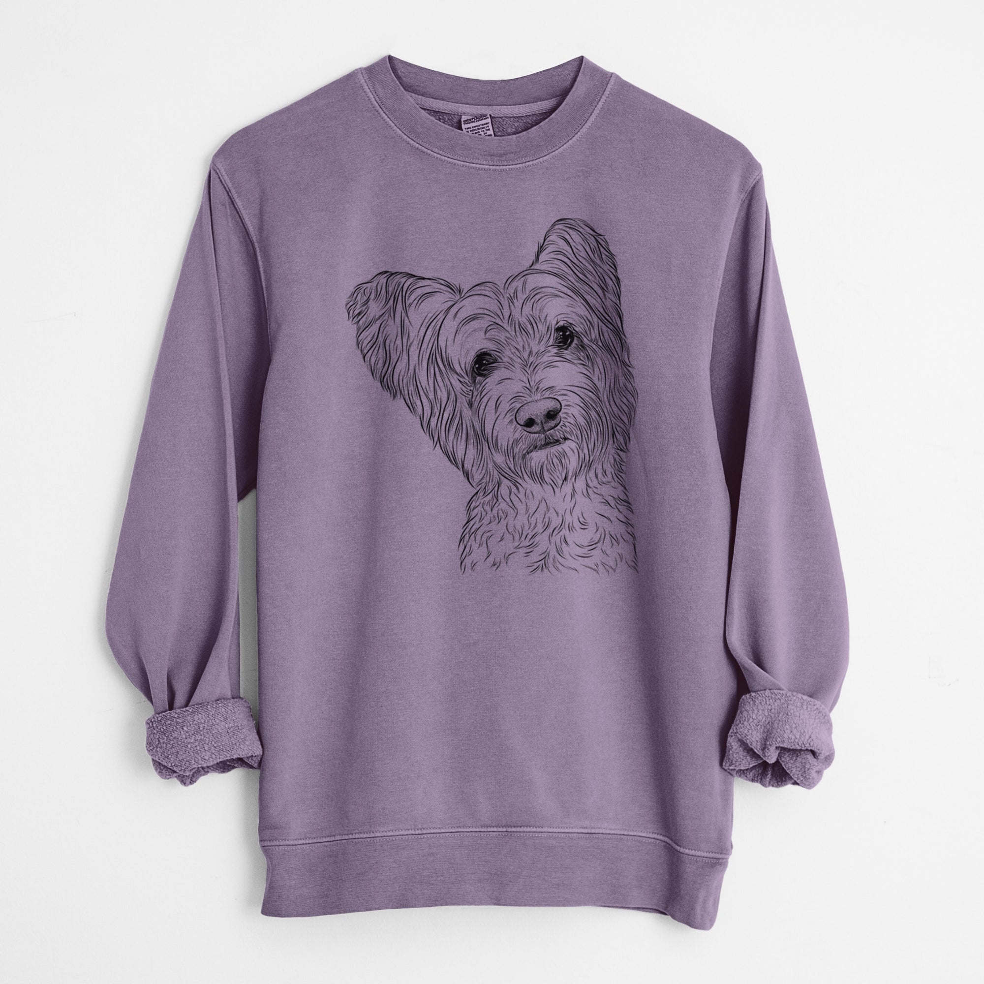 Bare Dexter the Terrier Mix - Unisex Pigment Dyed Crew Sweatshirt