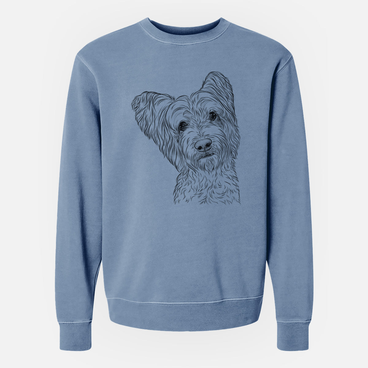 Bare Dexter the Terrier Mix - Unisex Pigment Dyed Crew Sweatshirt