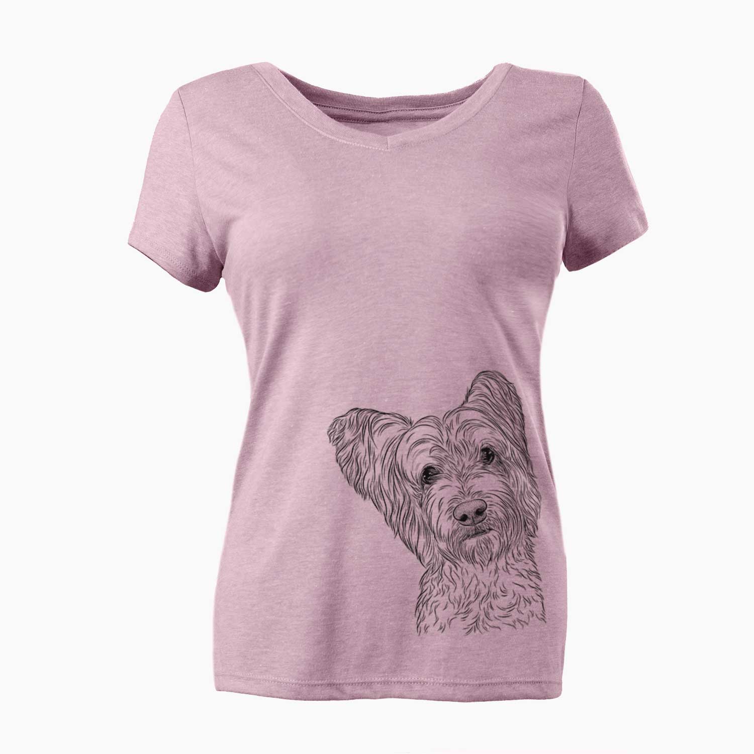 Bare Dexter the Terrier Mix - Women's V-neck Shirt