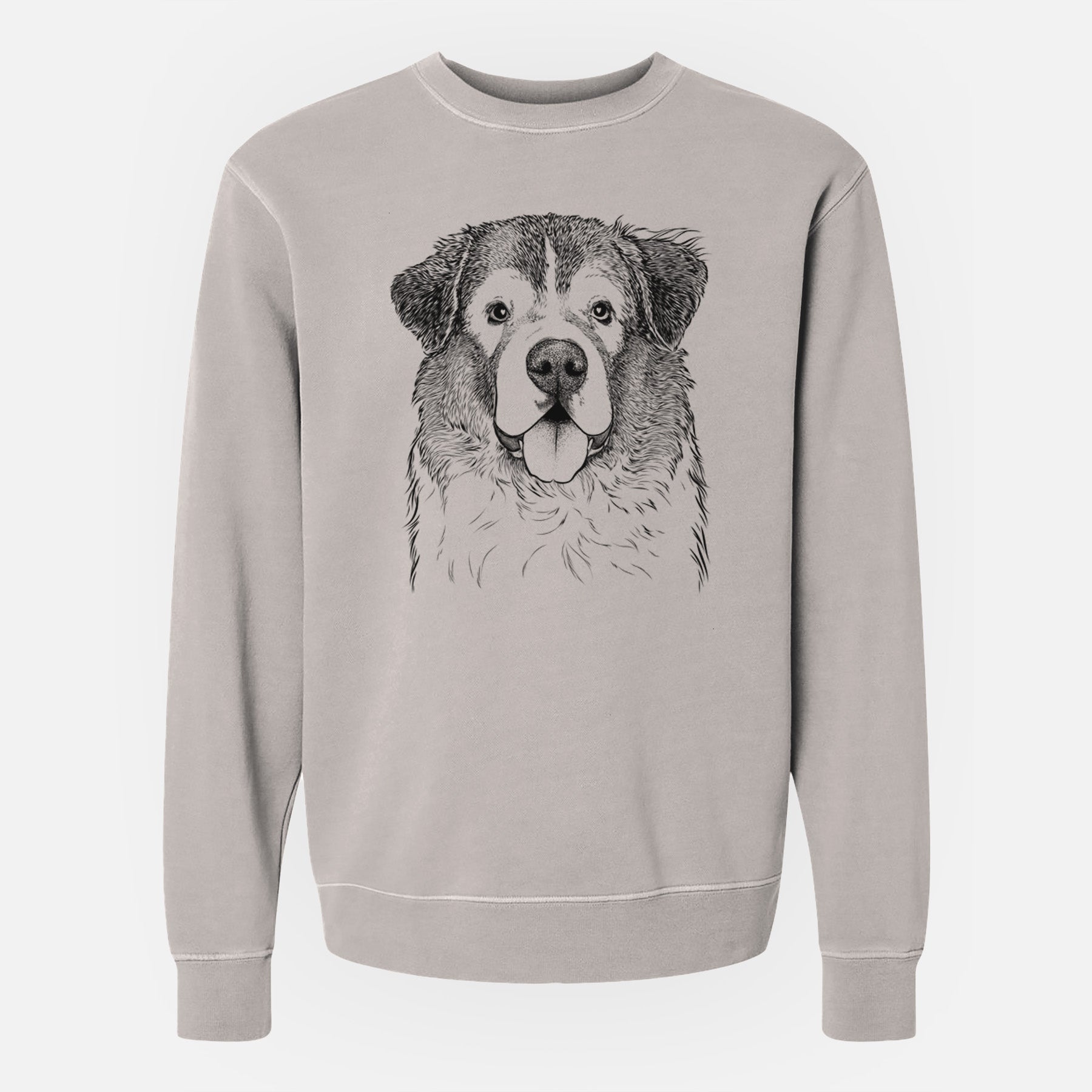 Bare Dilly the Saint Bernard - Unisex Pigment Dyed Crew Sweatshirt