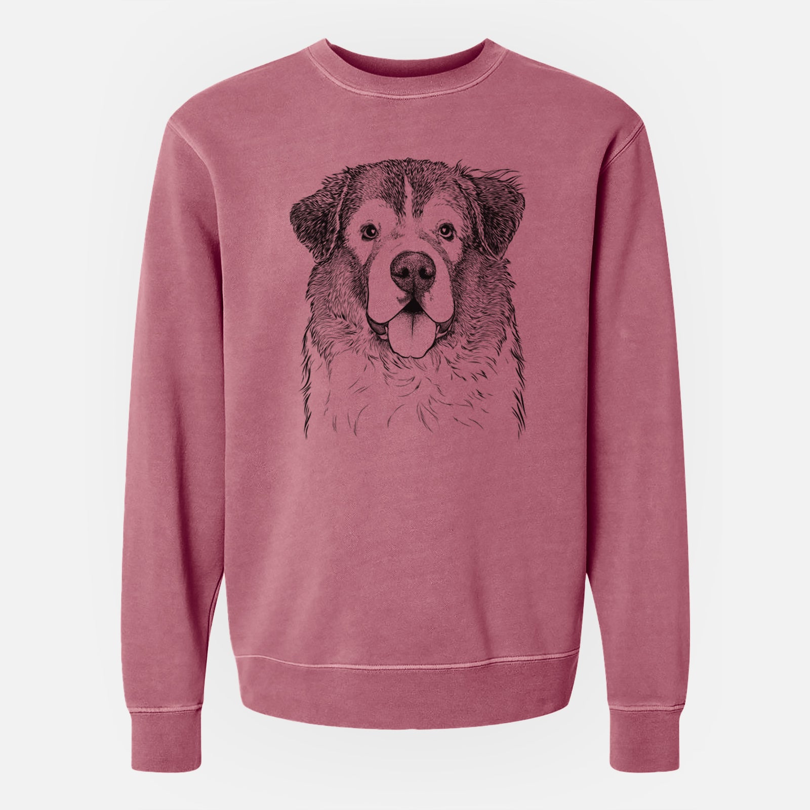 Bare Dilly the Saint Bernard - Unisex Pigment Dyed Crew Sweatshirt