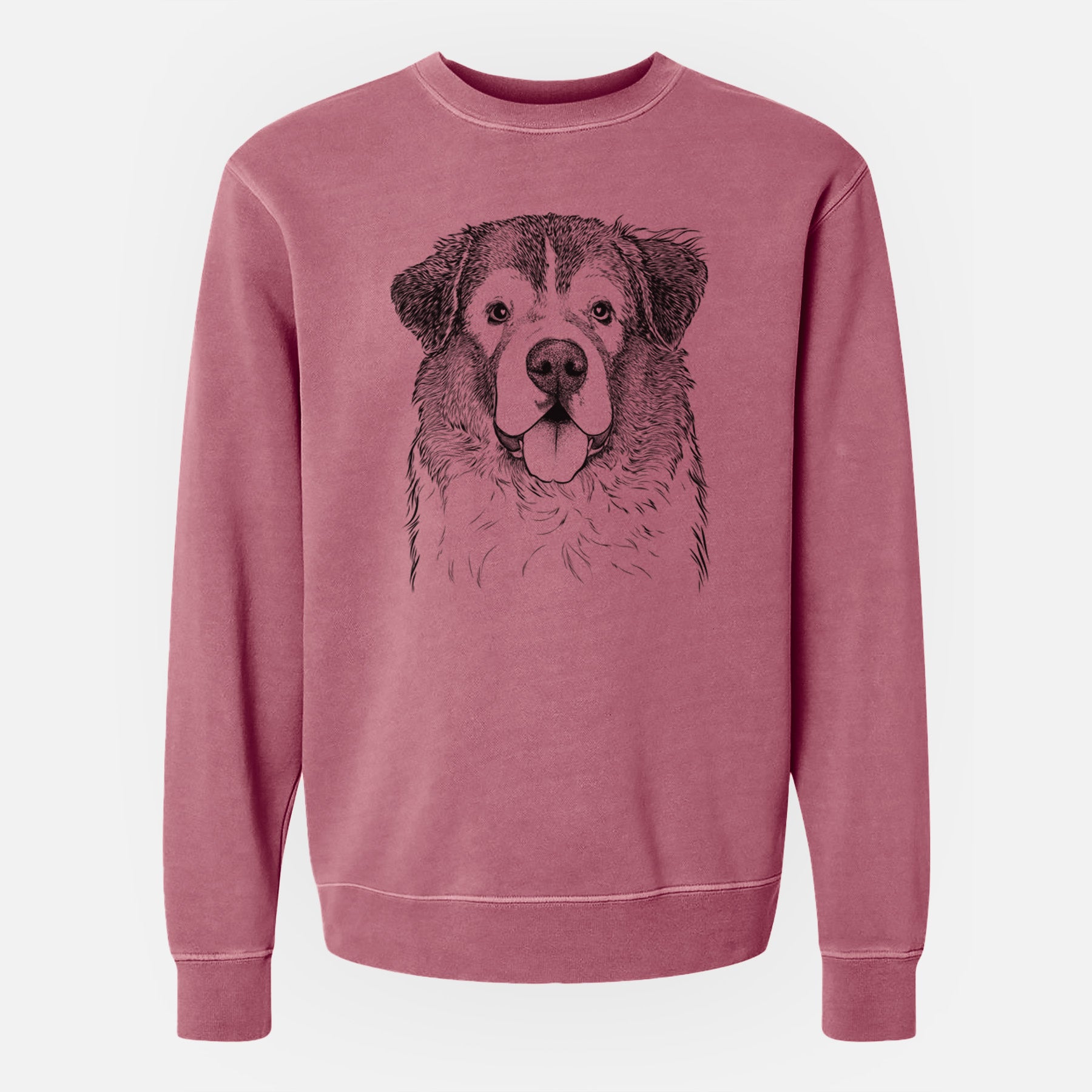 Bare Dilly the Saint Bernard - Unisex Pigment Dyed Crew Sweatshirt