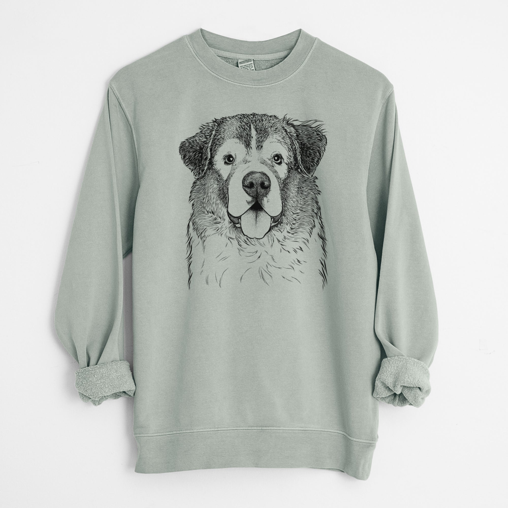 Bare Dilly the Saint Bernard - Unisex Pigment Dyed Crew Sweatshirt