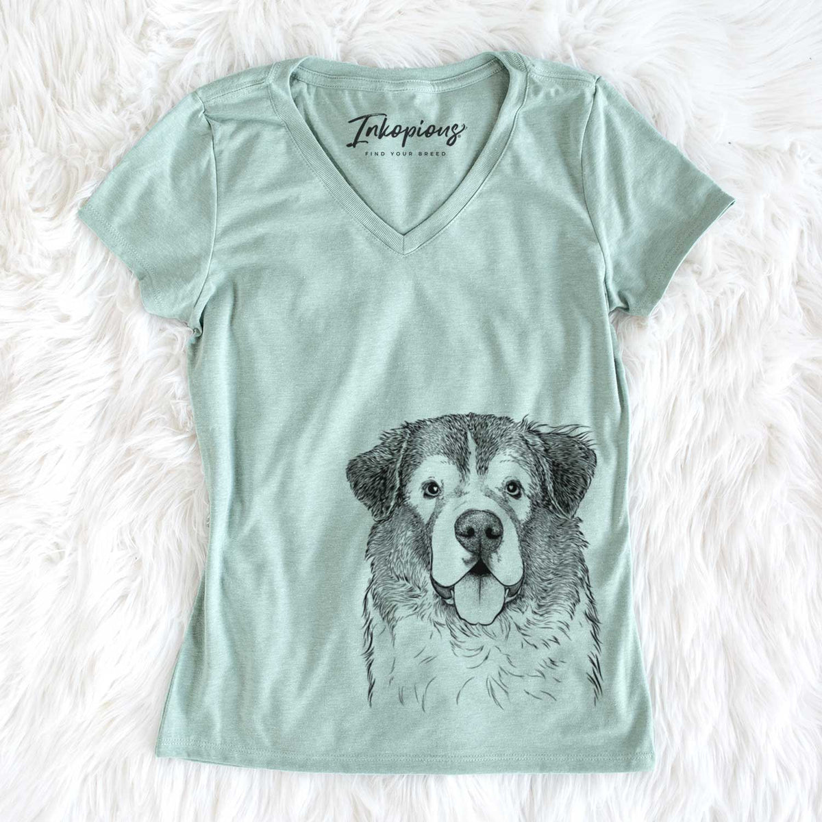 Bare Dilly the Saint Bernard - Women's V-neck Shirt