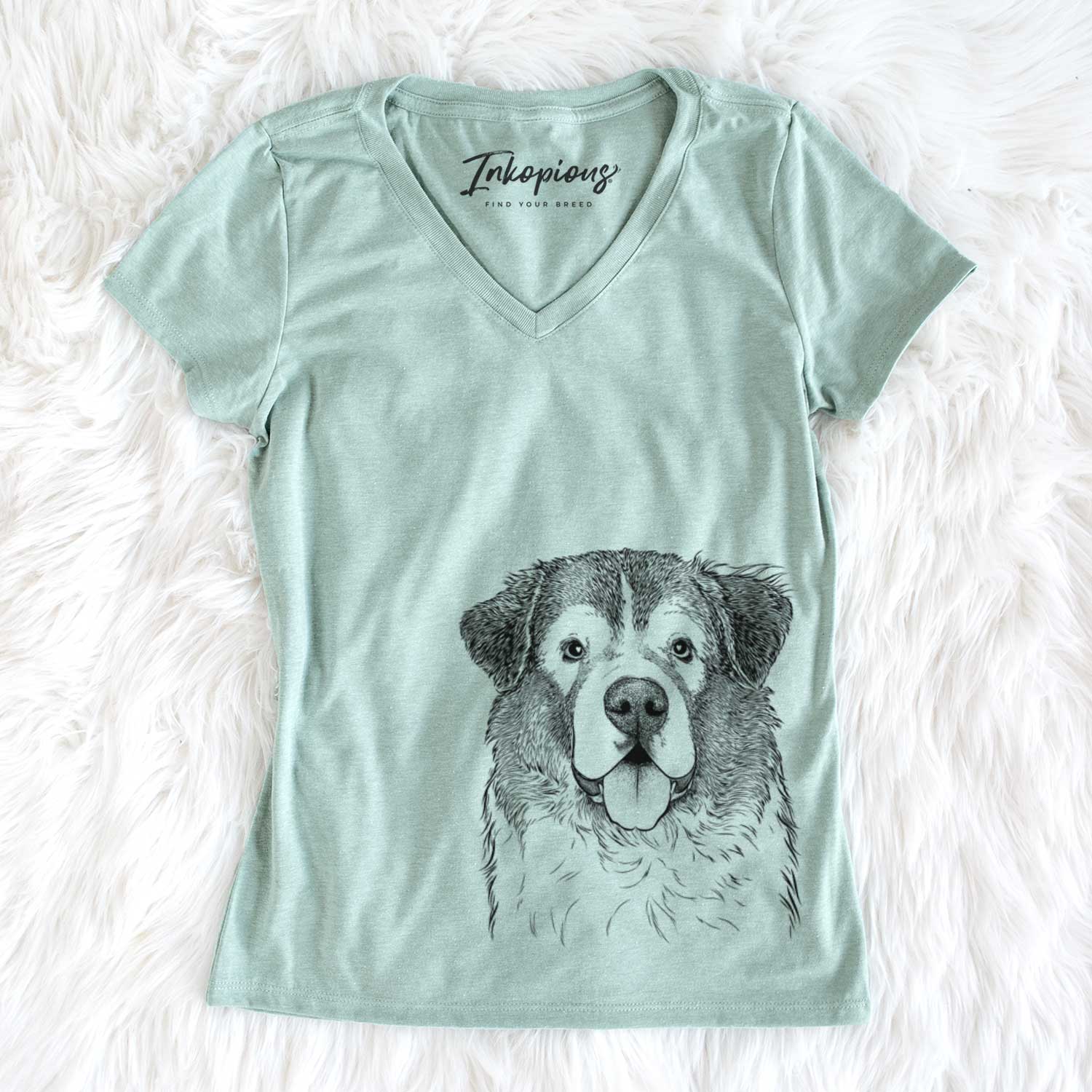 Bare Dilly the Saint Bernard - Women's V-neck Shirt