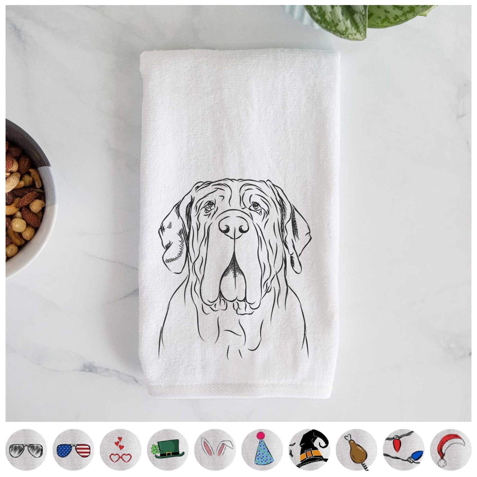 Dinah the Neapolitan Mastiff Decorative Hand Towel