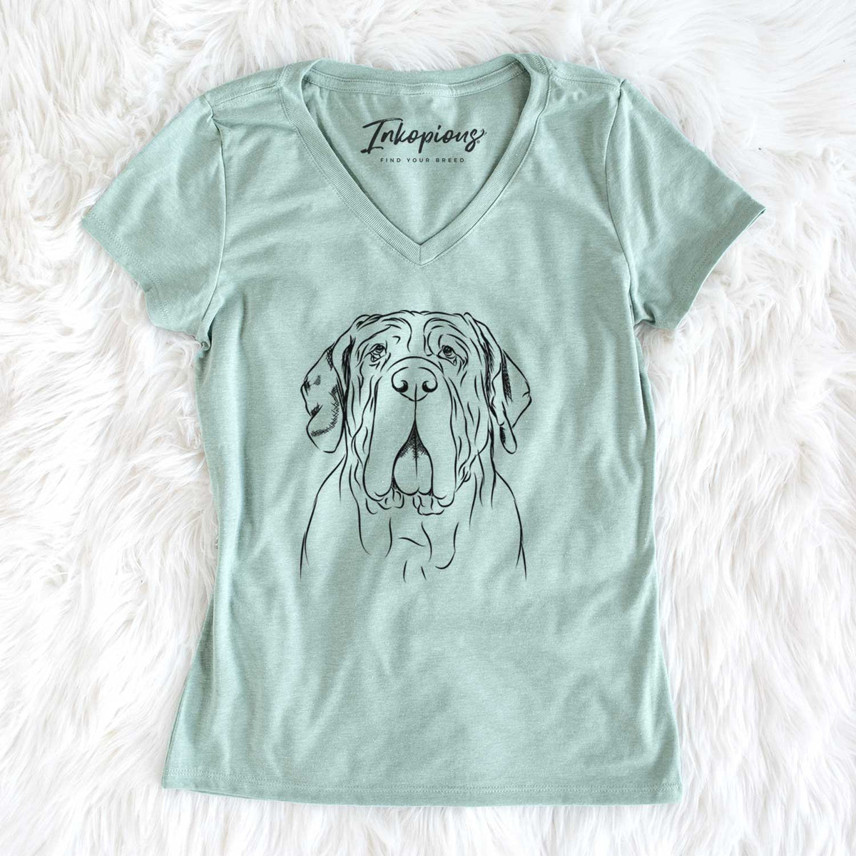 Bare Dinah the Neapolitan Mastiff - Women&#39;s V-neck Shirt