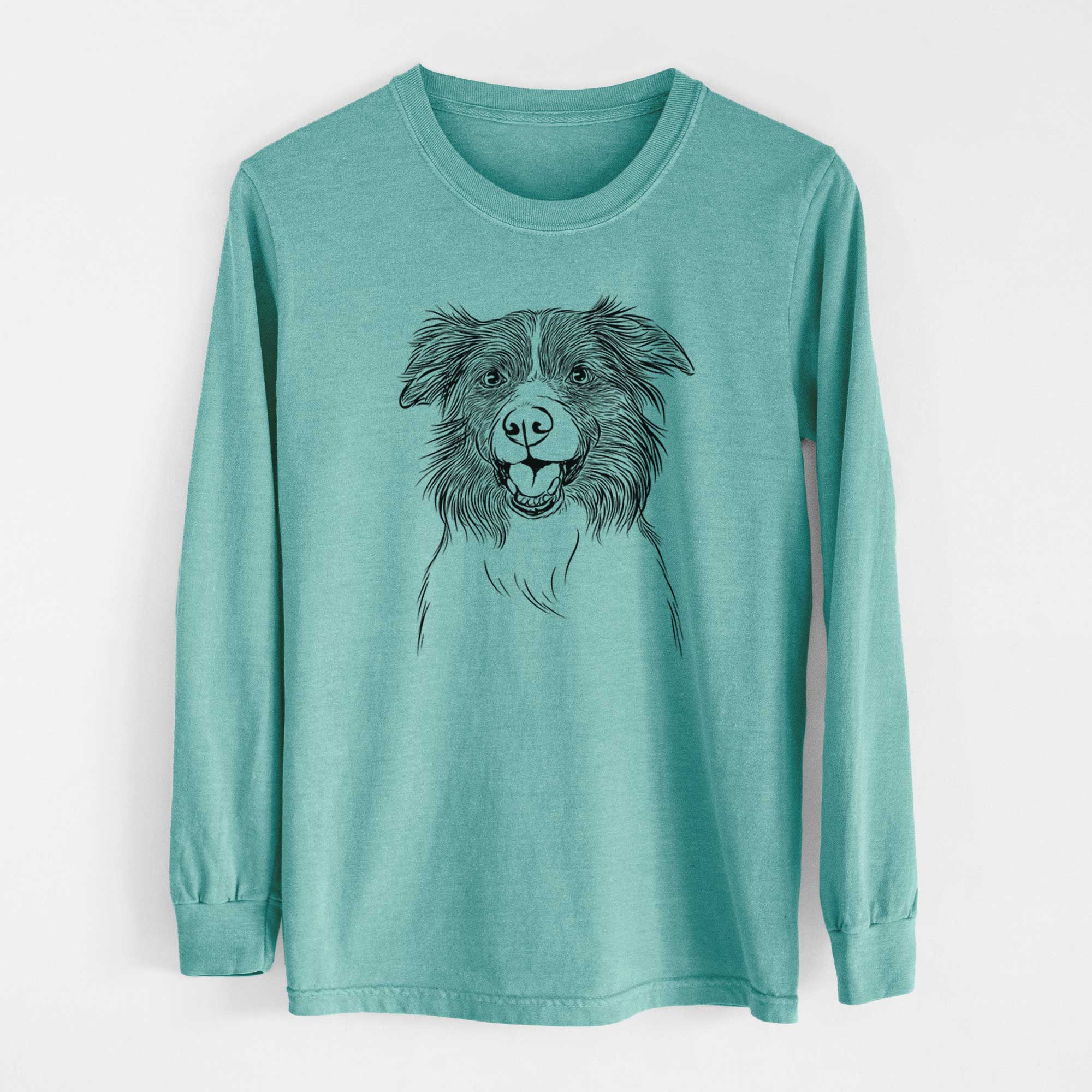 Bare Dizzy the Border Collie - Heavyweight 100% Cotton Long Sleeve