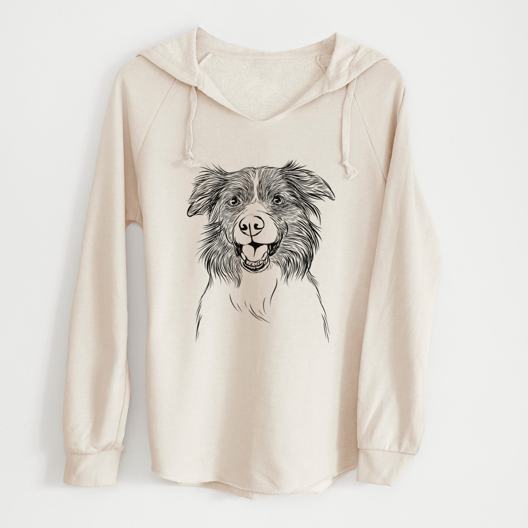 Bare Dizzy the Border Collie - Cali Wave Hooded Sweatshirt