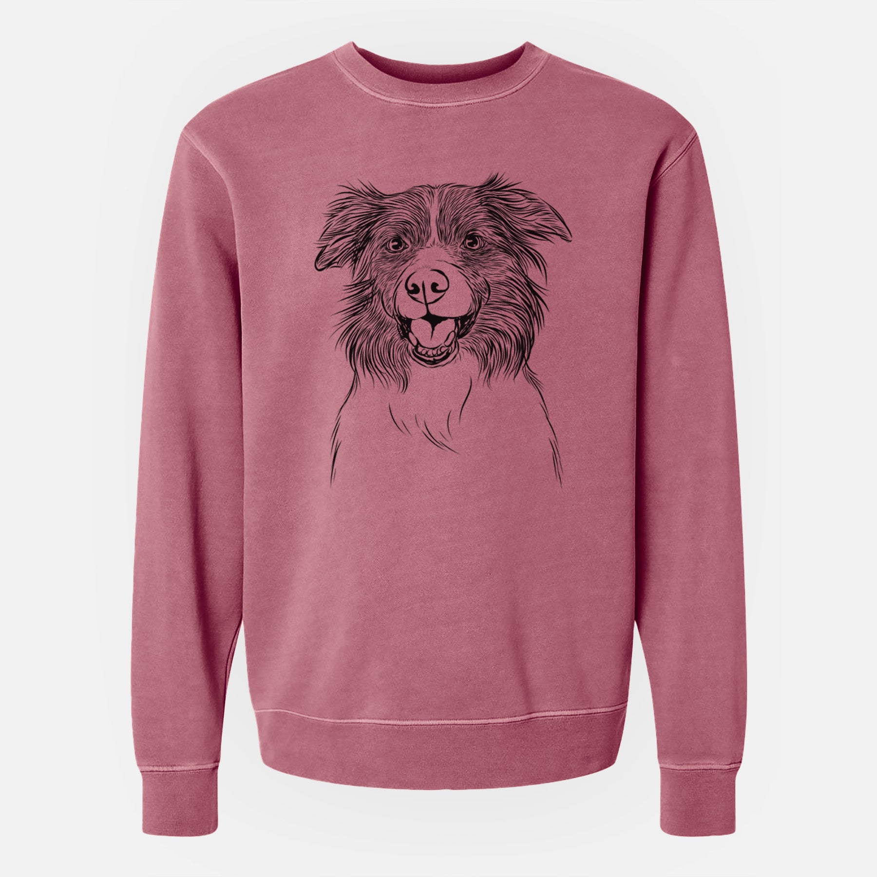 Bare Dizzy the Border Collie - Unisex Pigment Dyed Crew Sweatshirt