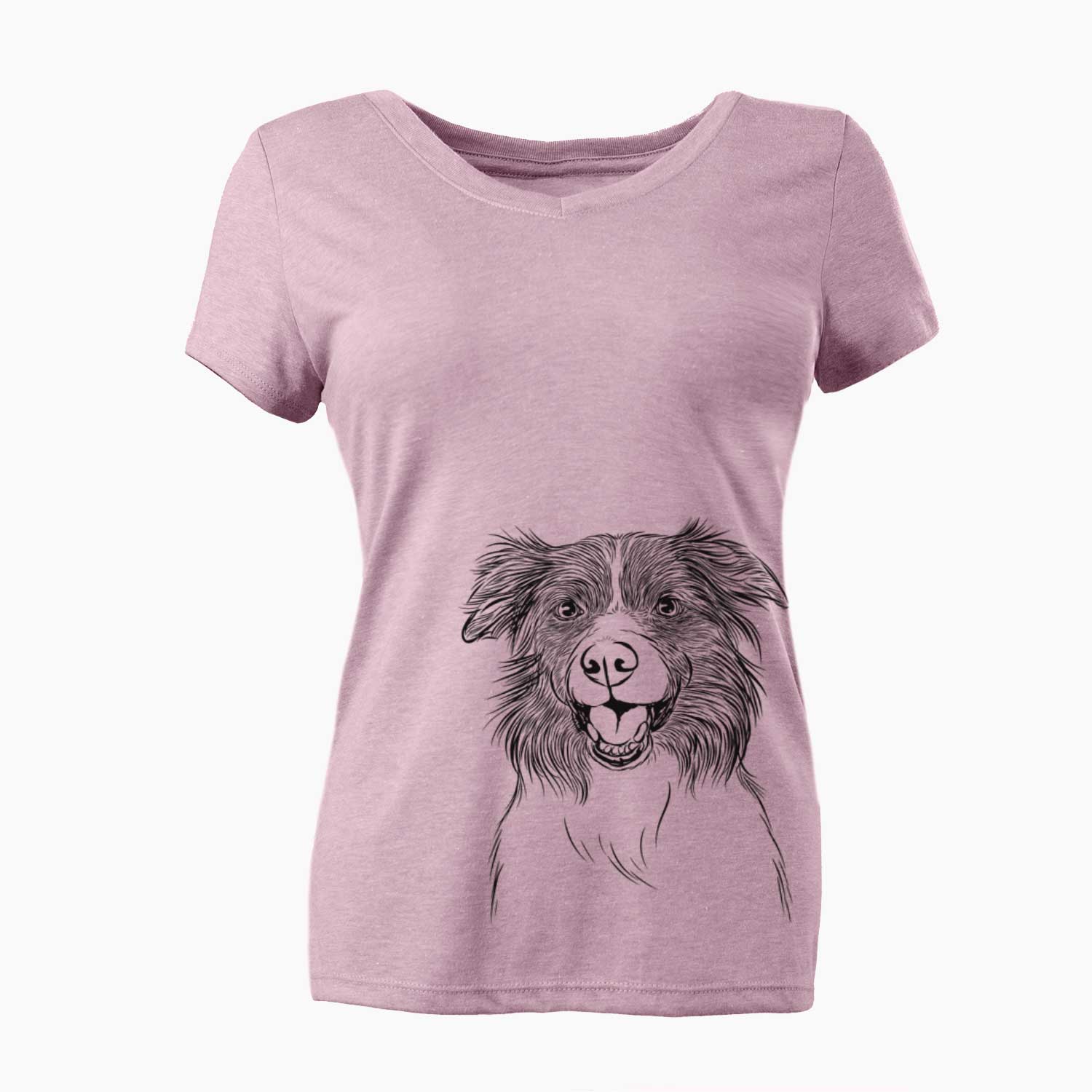 Bare Dizzy the Border Collie - Women's V-neck Shirt