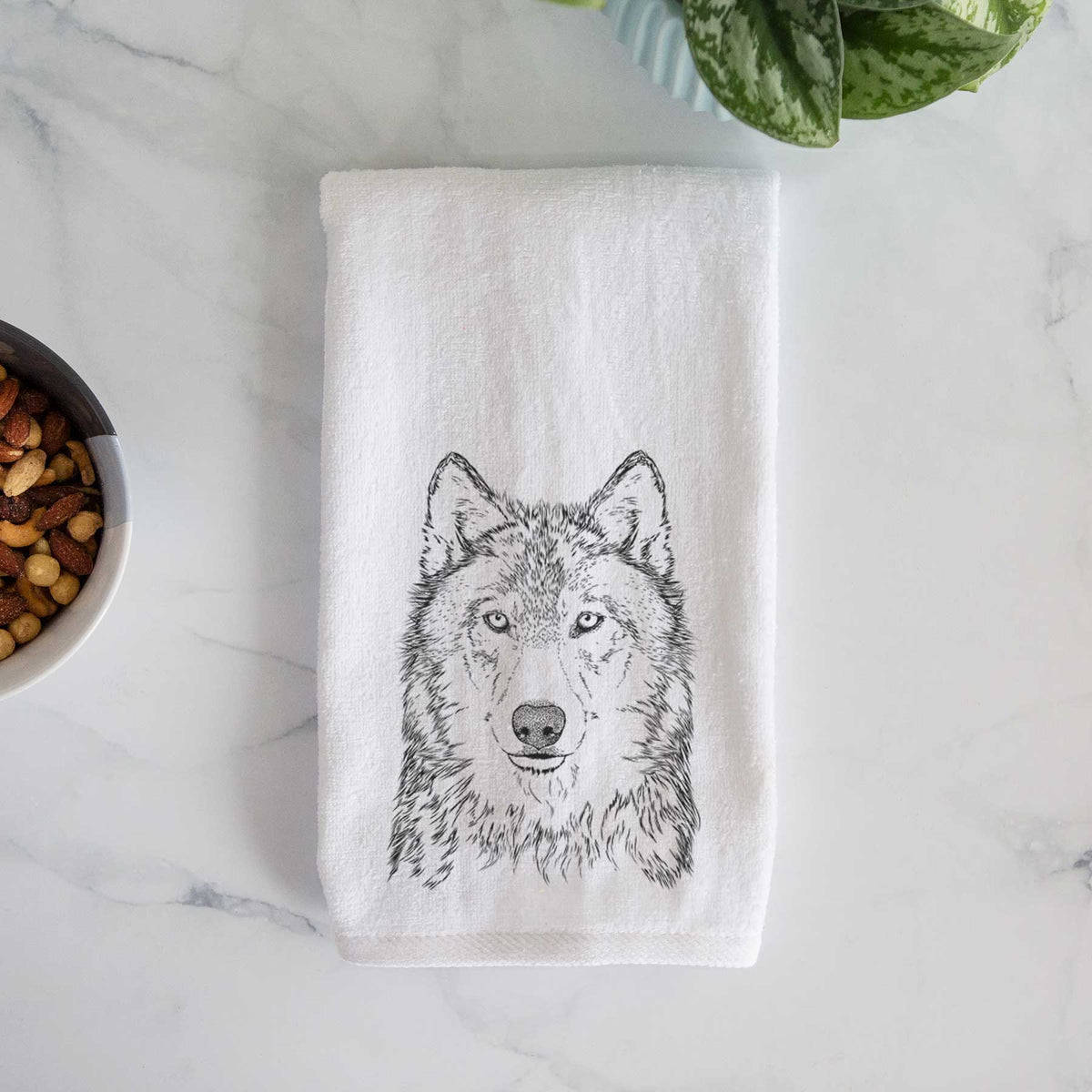 Django the Grey Wolf Decorative Hand Towel