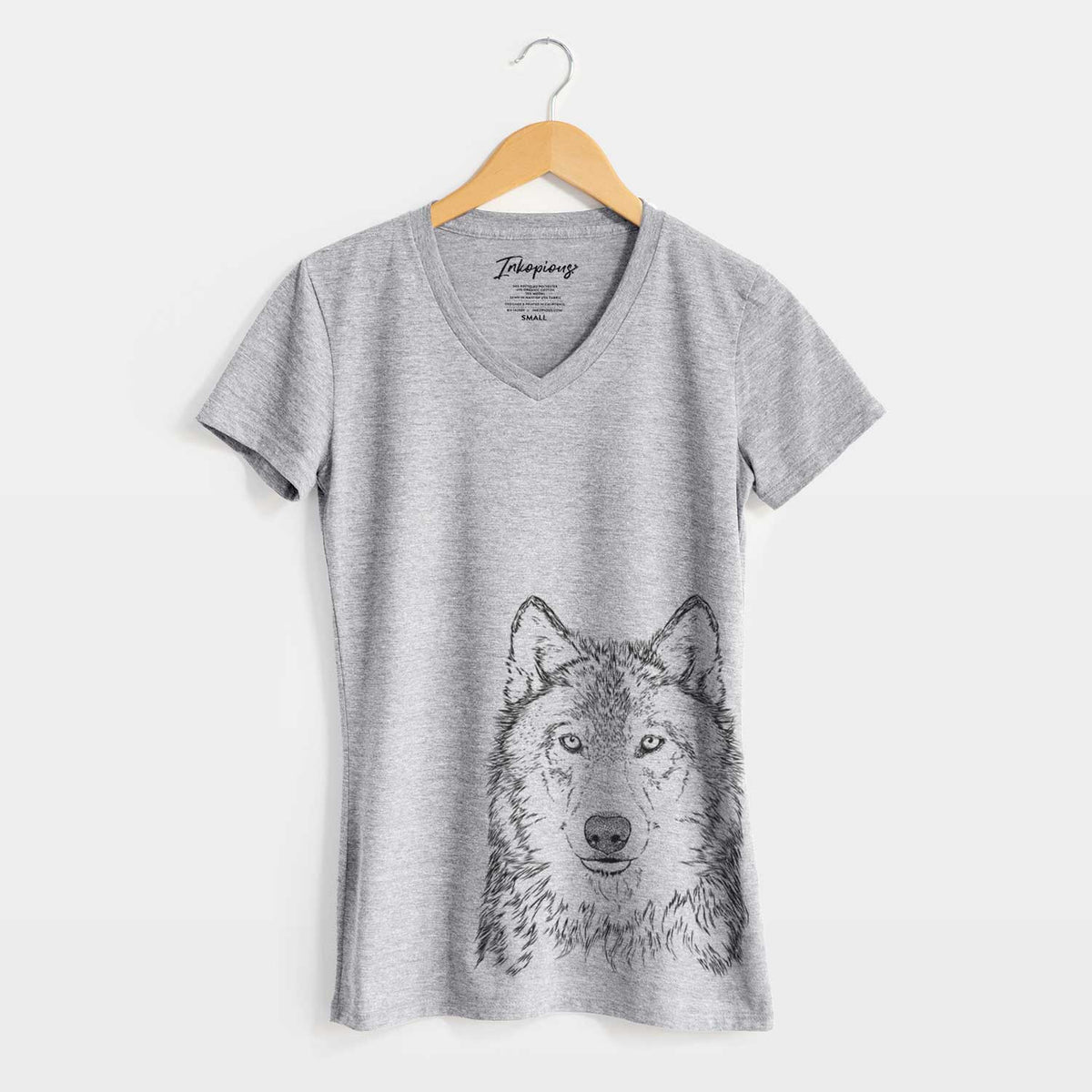 Bare Django the Grey Wolf - Women's V-neck Shirt