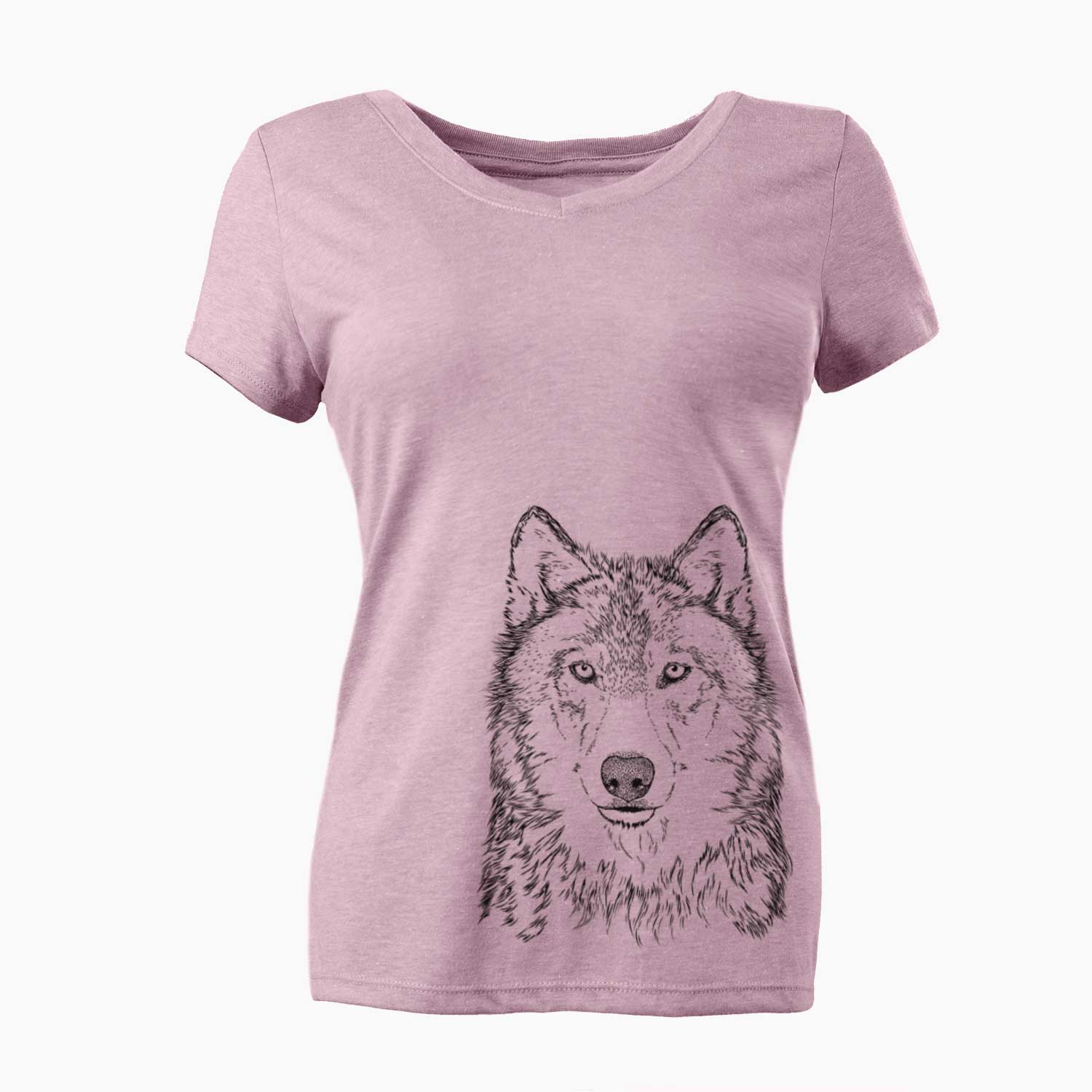 Bare Django the Grey Wolf - Women's V-neck Shirt