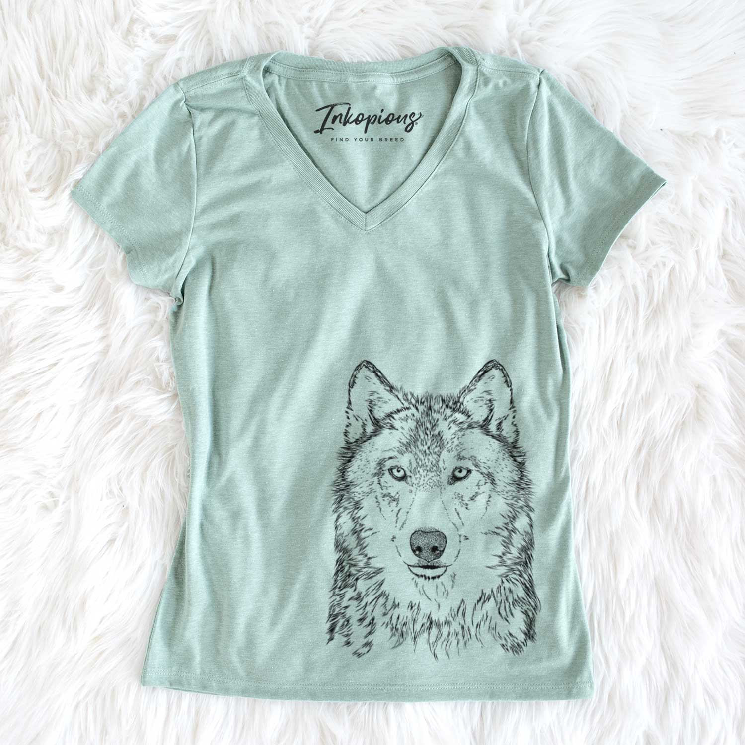 Bare Django the Grey Wolf - Women's V-neck Shirt