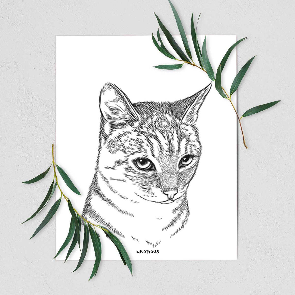 Dora the Tabby Cat Art Print