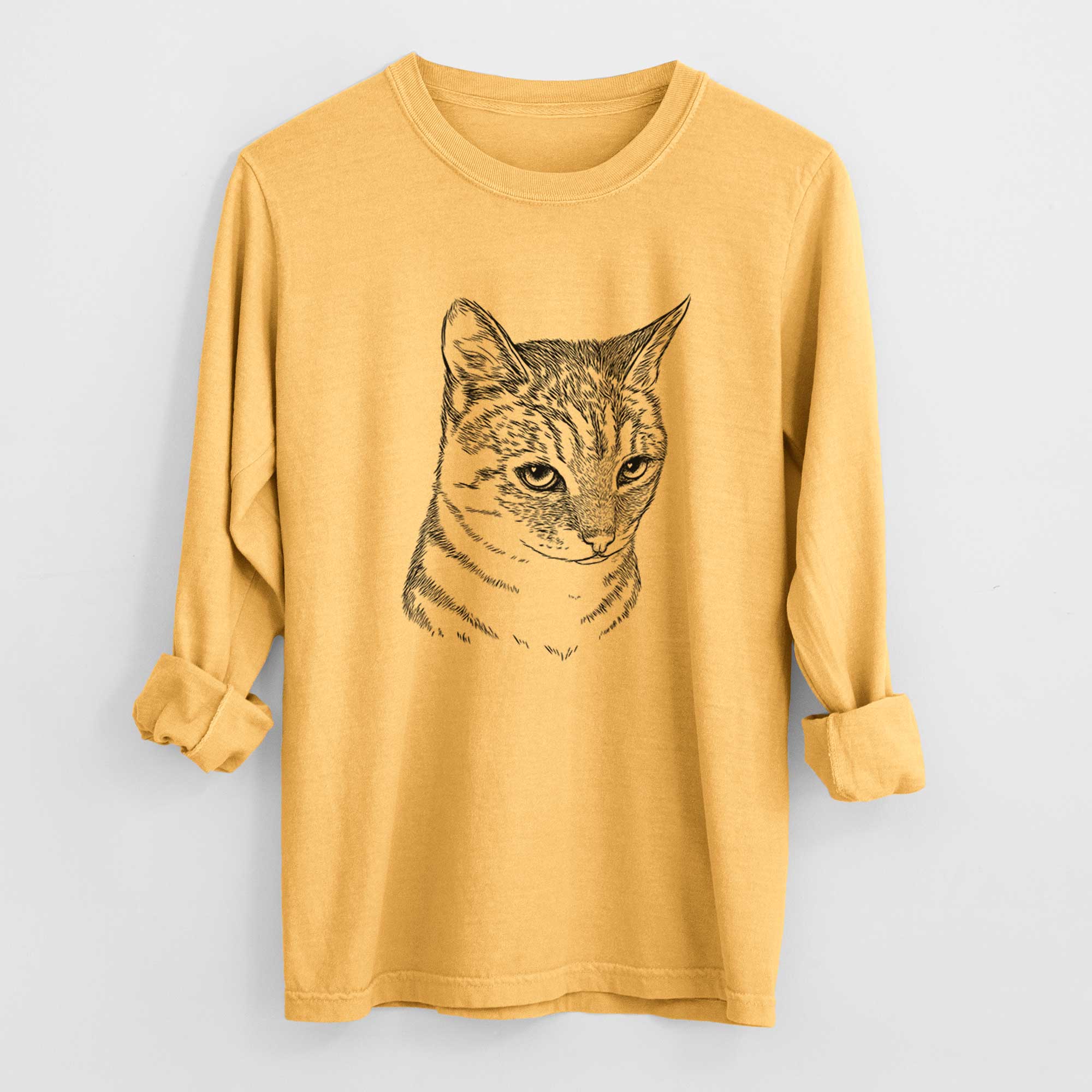 Bare Dora the Tabby Cat - Heavyweight 100% Cotton Long Sleeve