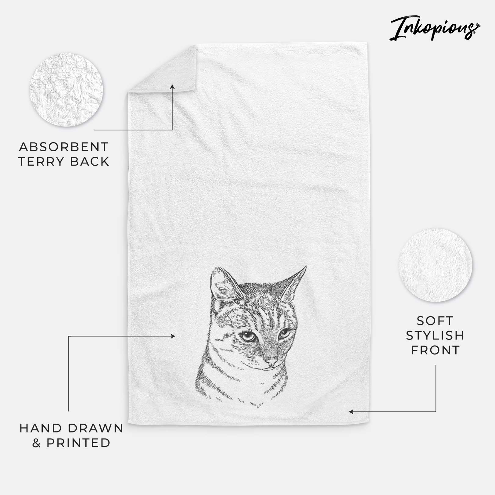 Dora the Tabby Cat Decorative Hand Towel