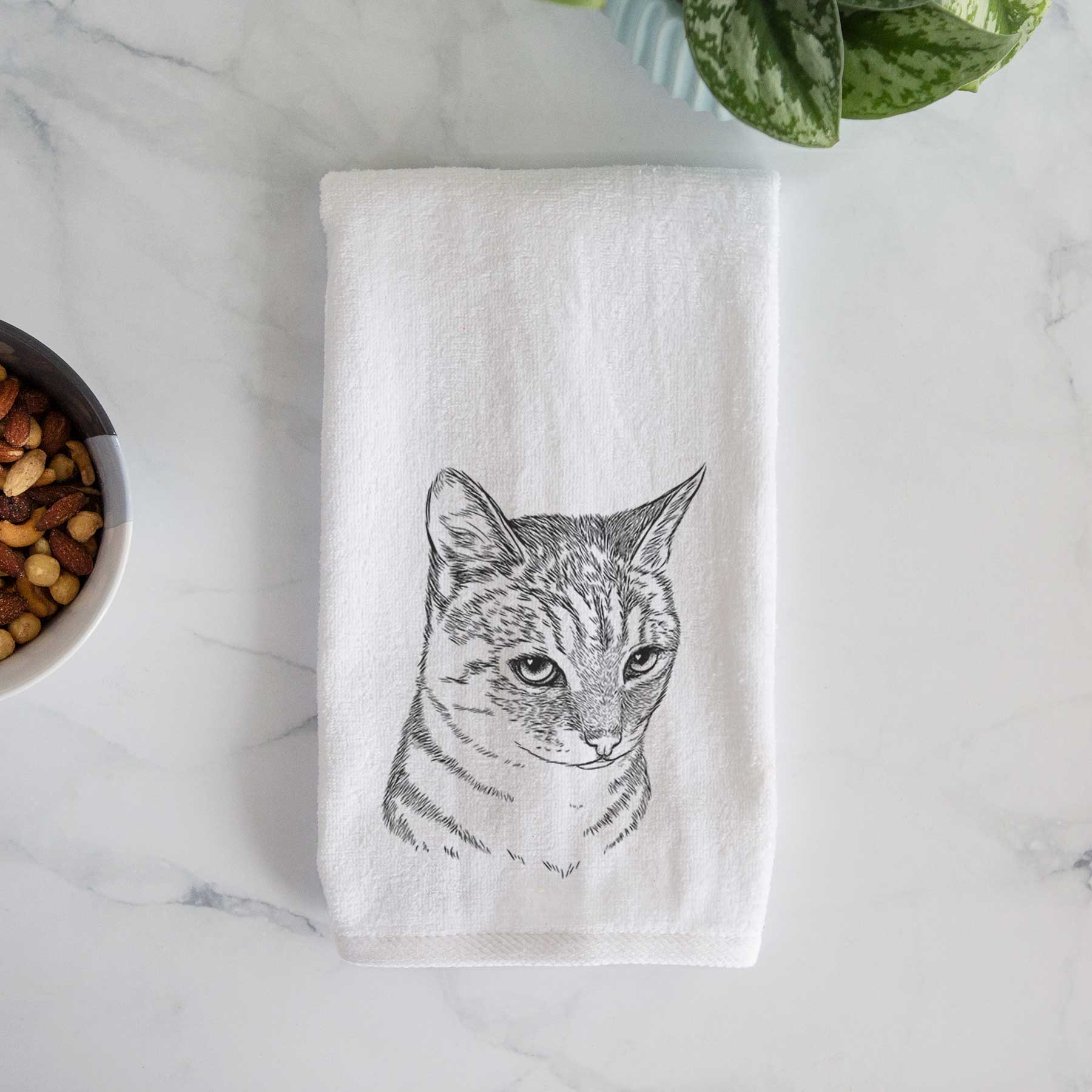 Dora the Tabby Cat Decorative Hand Towel