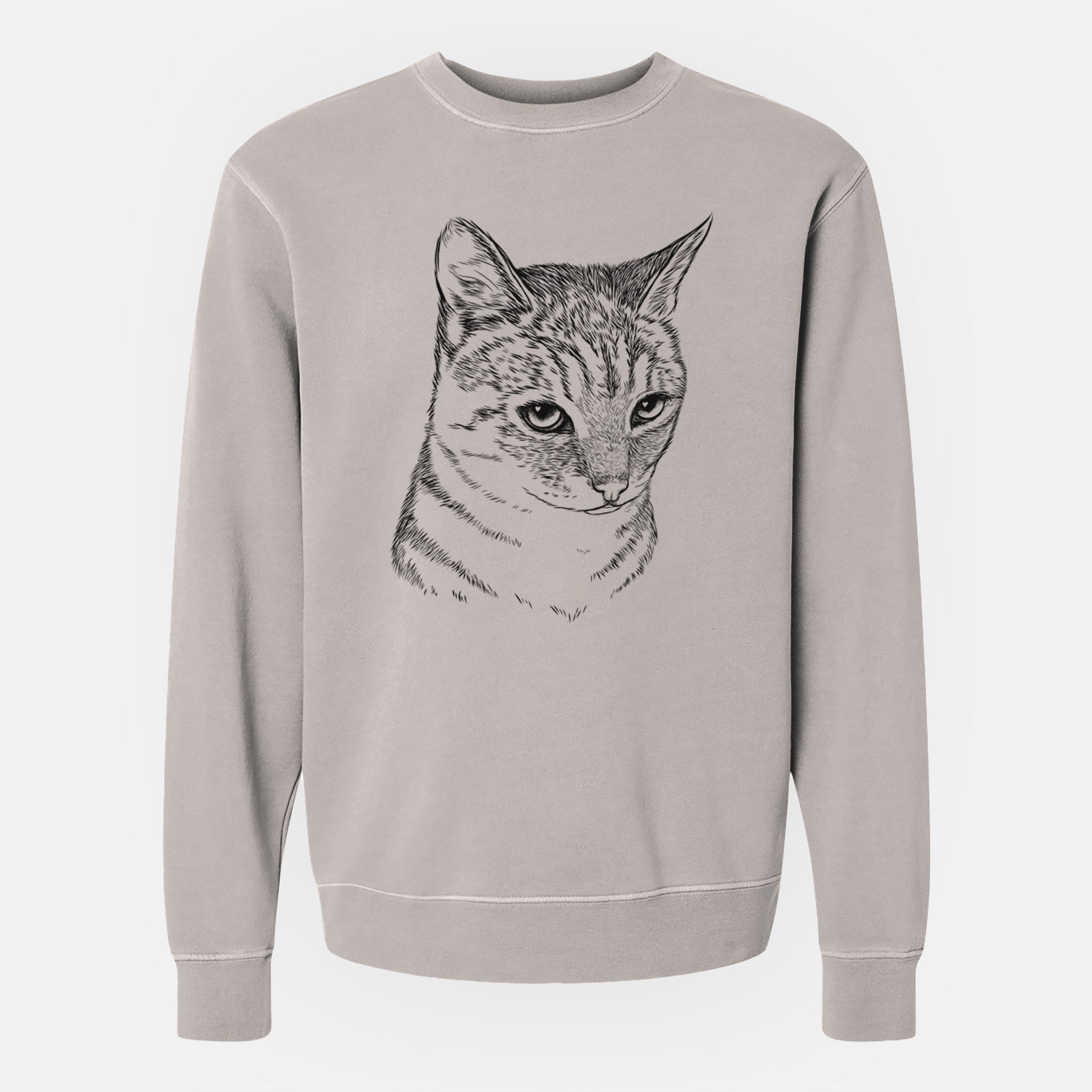 Bare Dora the Tabby Cat - Unisex Pigment Dyed Crew Sweatshirt