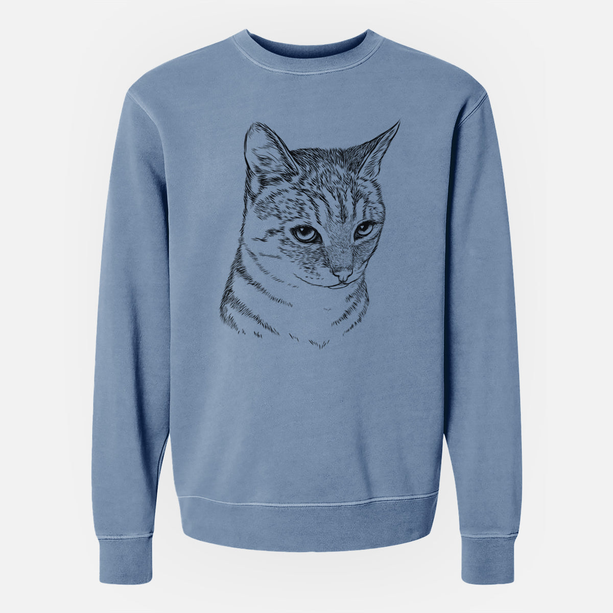 Bare Dora the Tabby Cat - Unisex Pigment Dyed Crew Sweatshirt